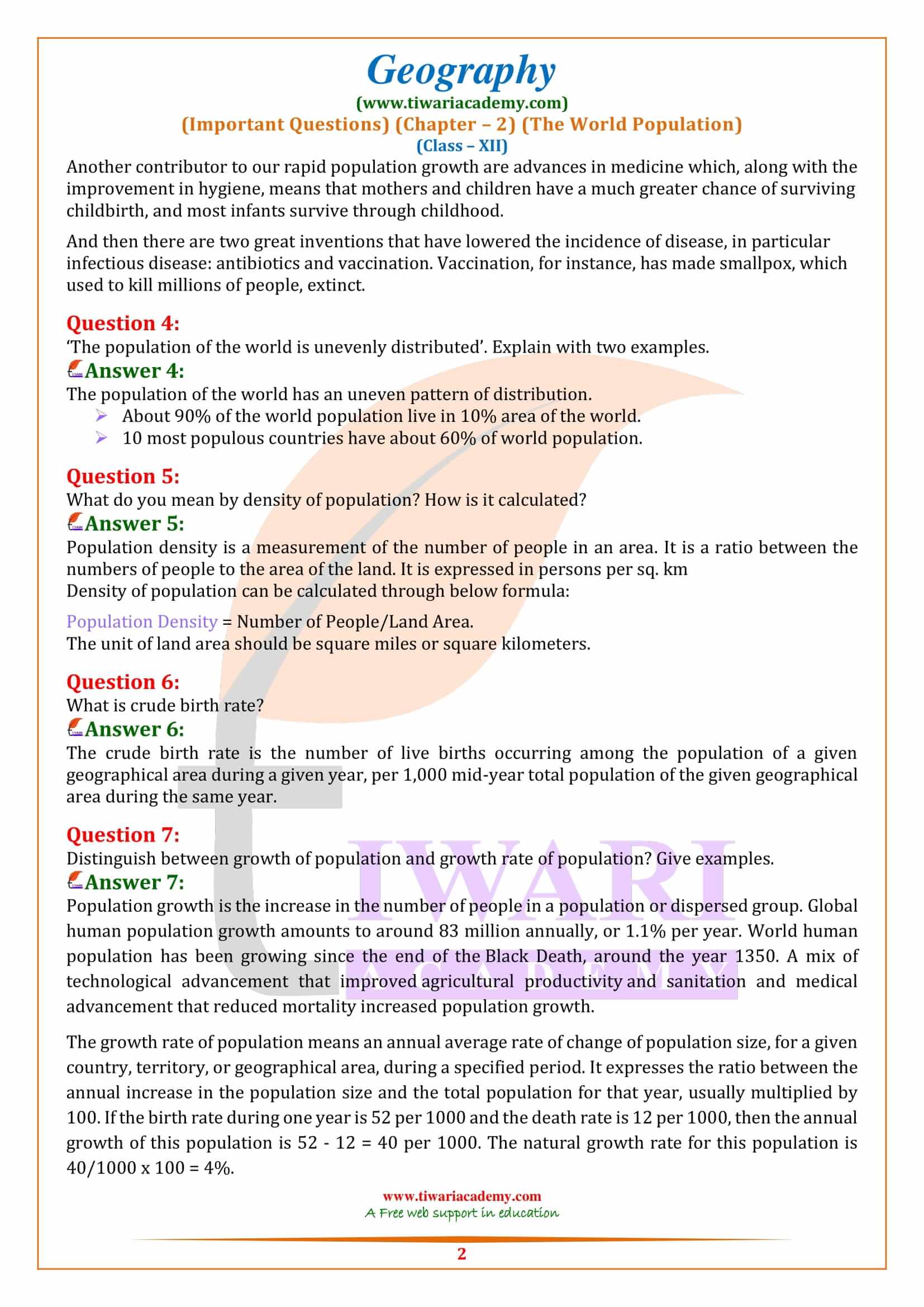 Class 12 Geography Chapter 2 Important Extra Questions