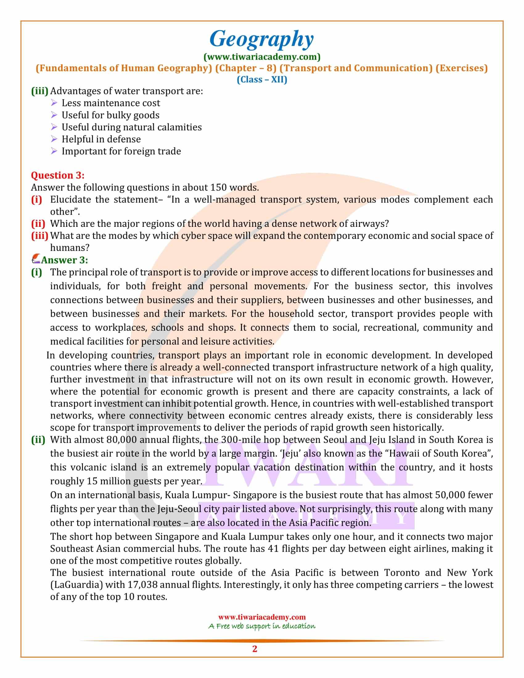 NCERT Solutions for Class 12 Geography Chapter 8