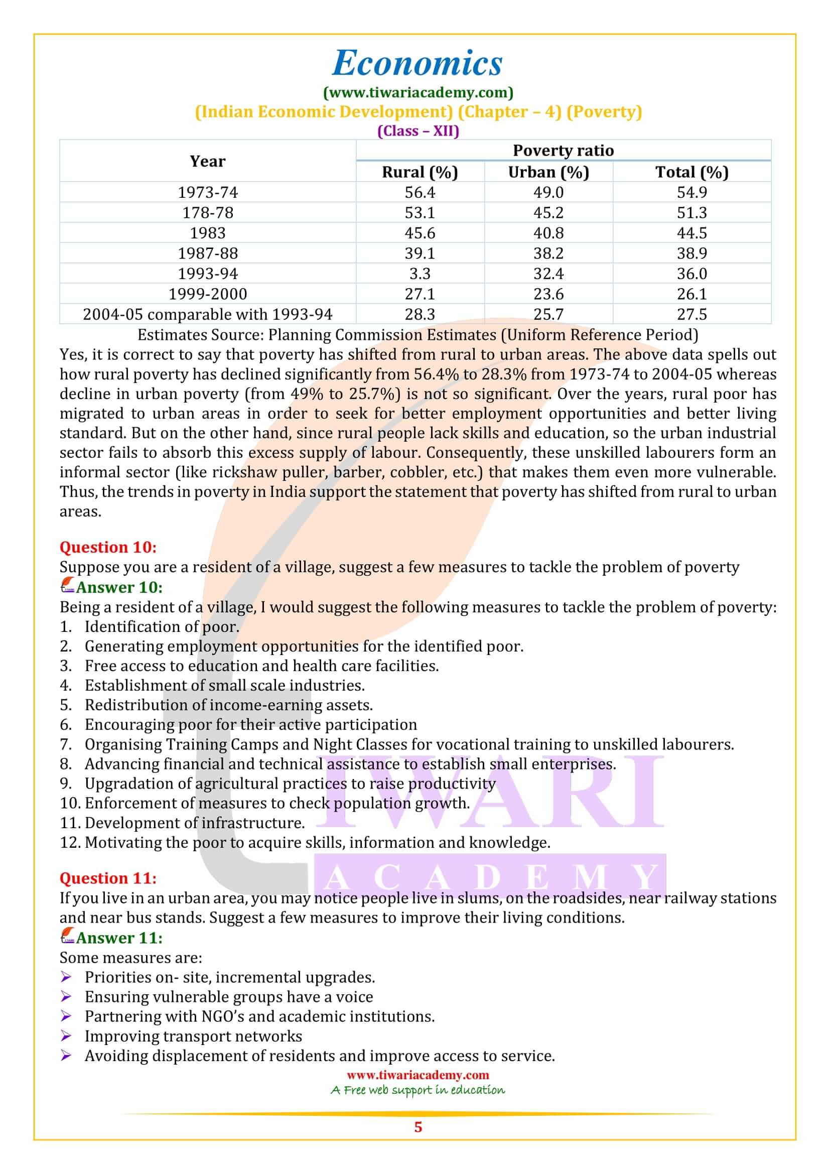 Class 12 Indian Economic Development Chapter 4