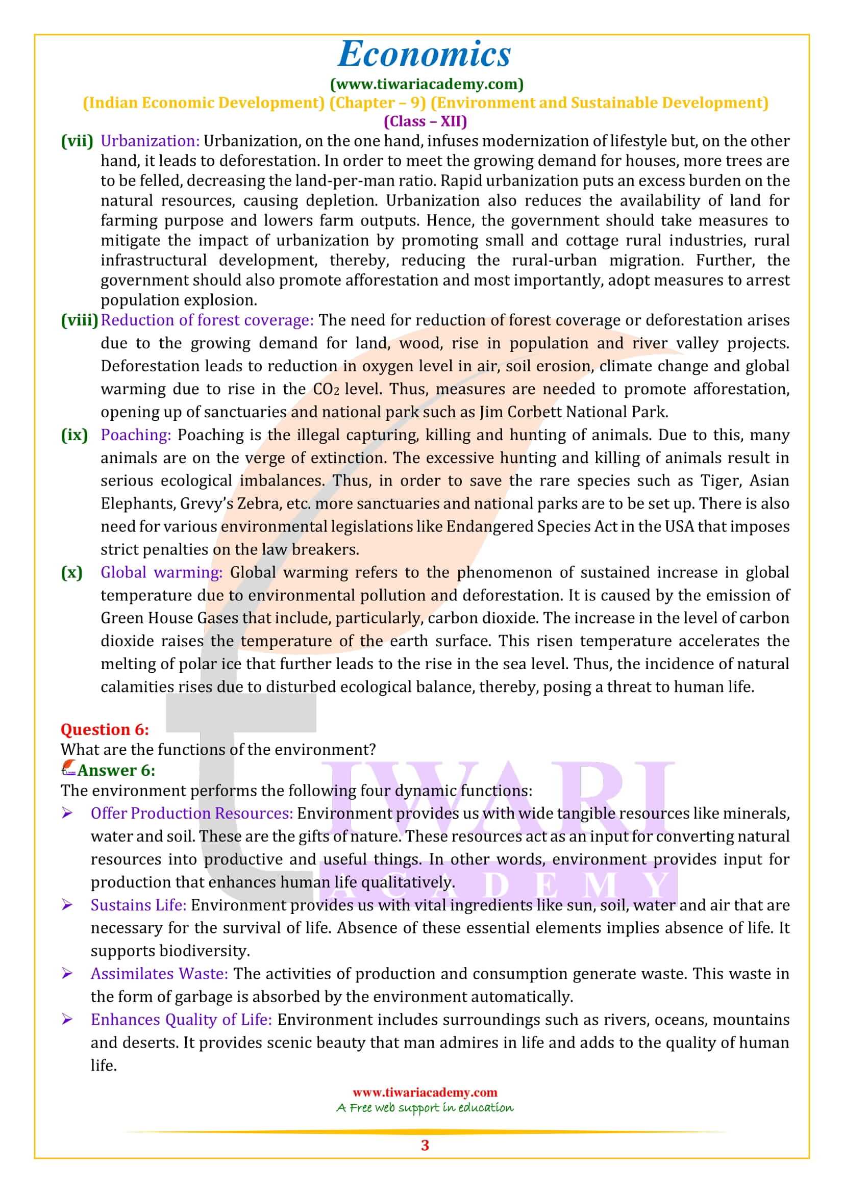NCERT Solutions for Class 12 Indian Economic Development Chapter 9 Question Answers
