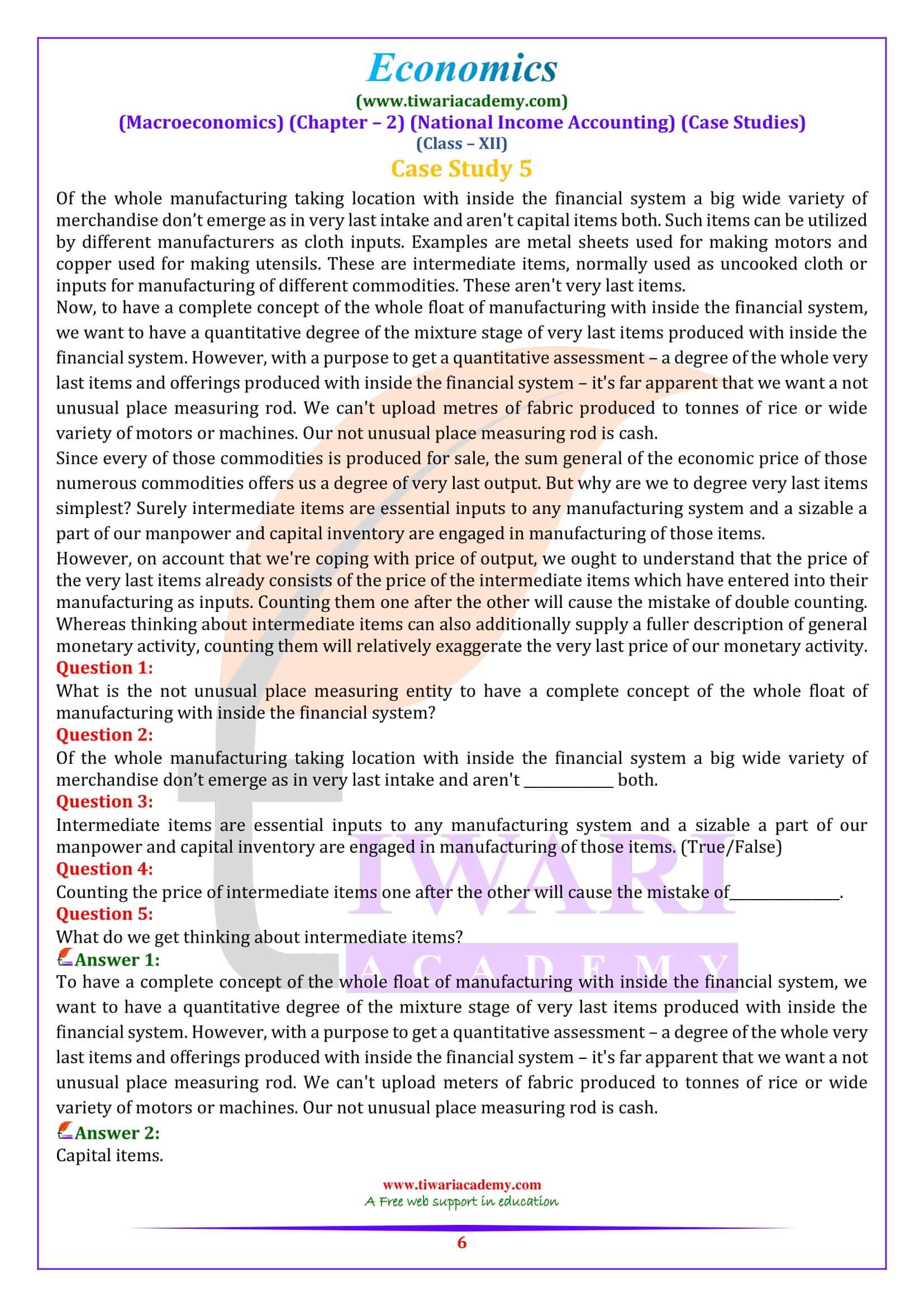 Class 12 Macroeconomics Chapter 2 Case Studies for exams