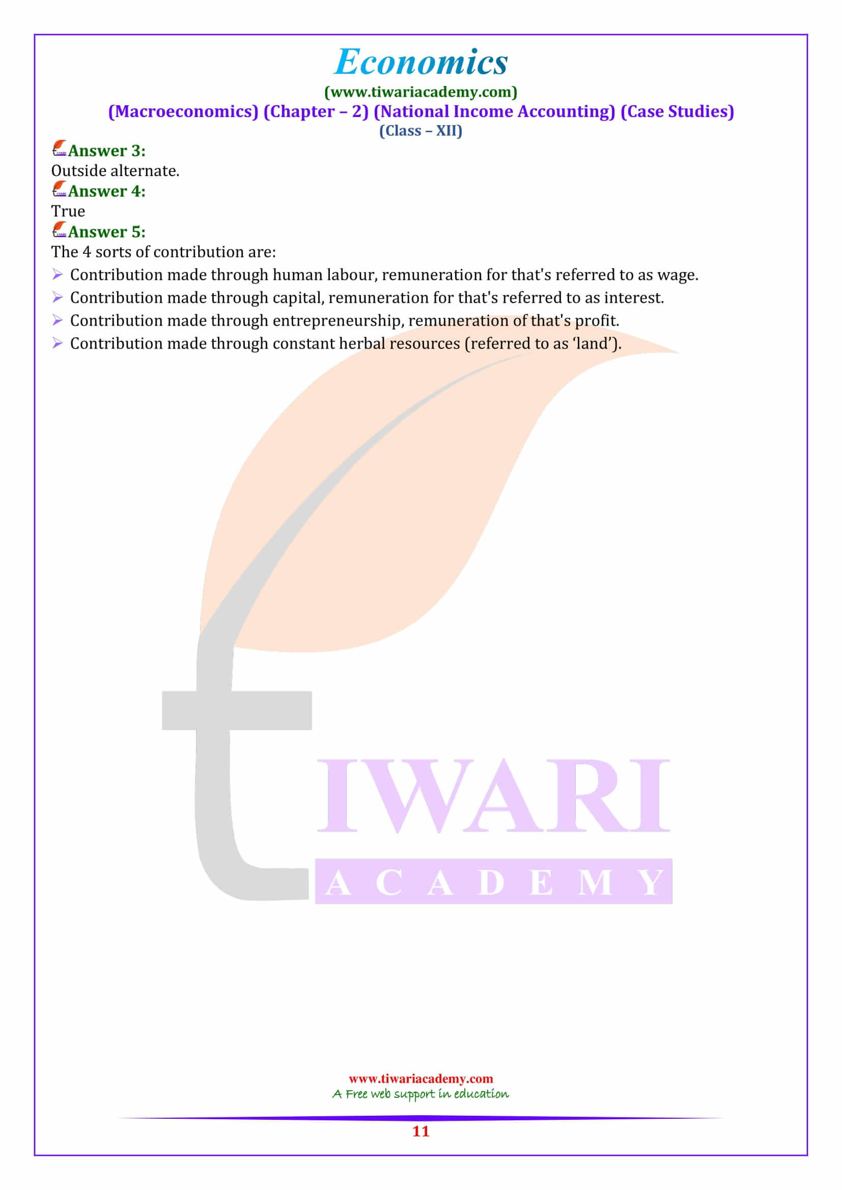 Class 12 Macroeconomics Chapter 2 Case Study preparation