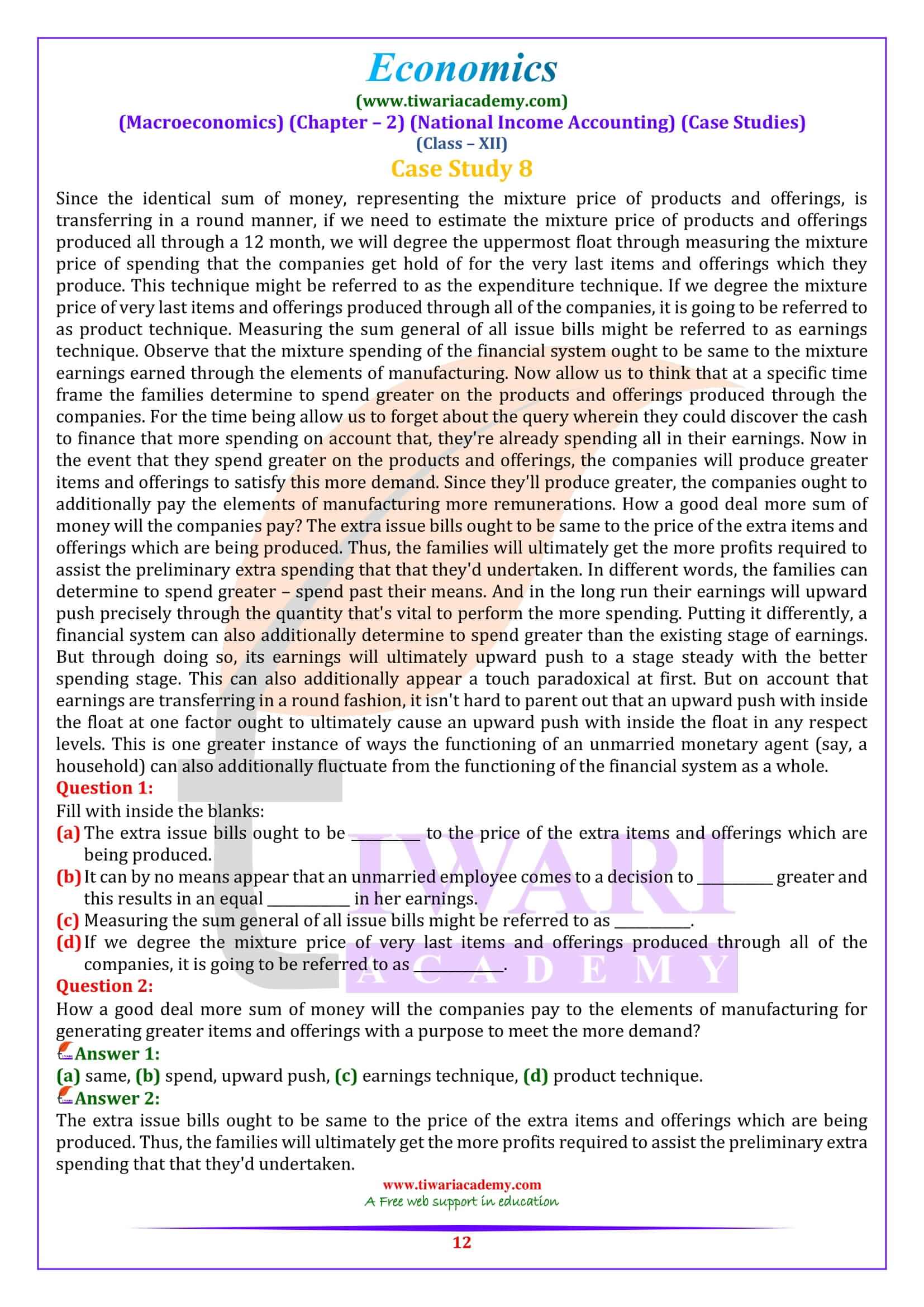 macroeconomics case study questions and answers class 12