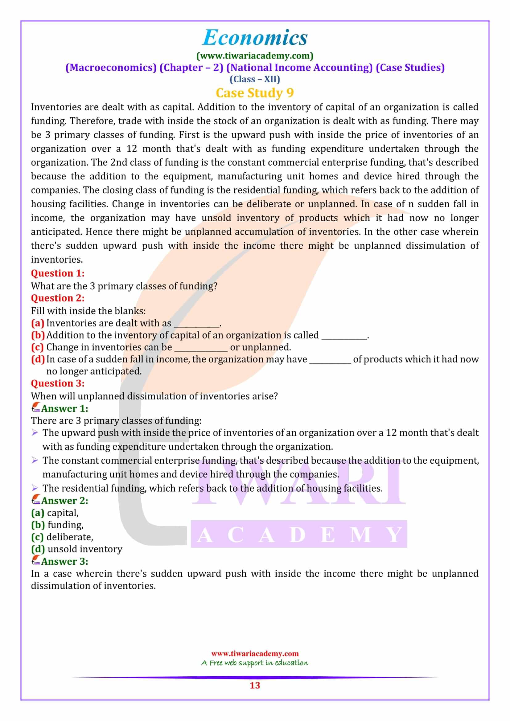 Class 12 Macroeconomics Chapter 2 Case Studies QA