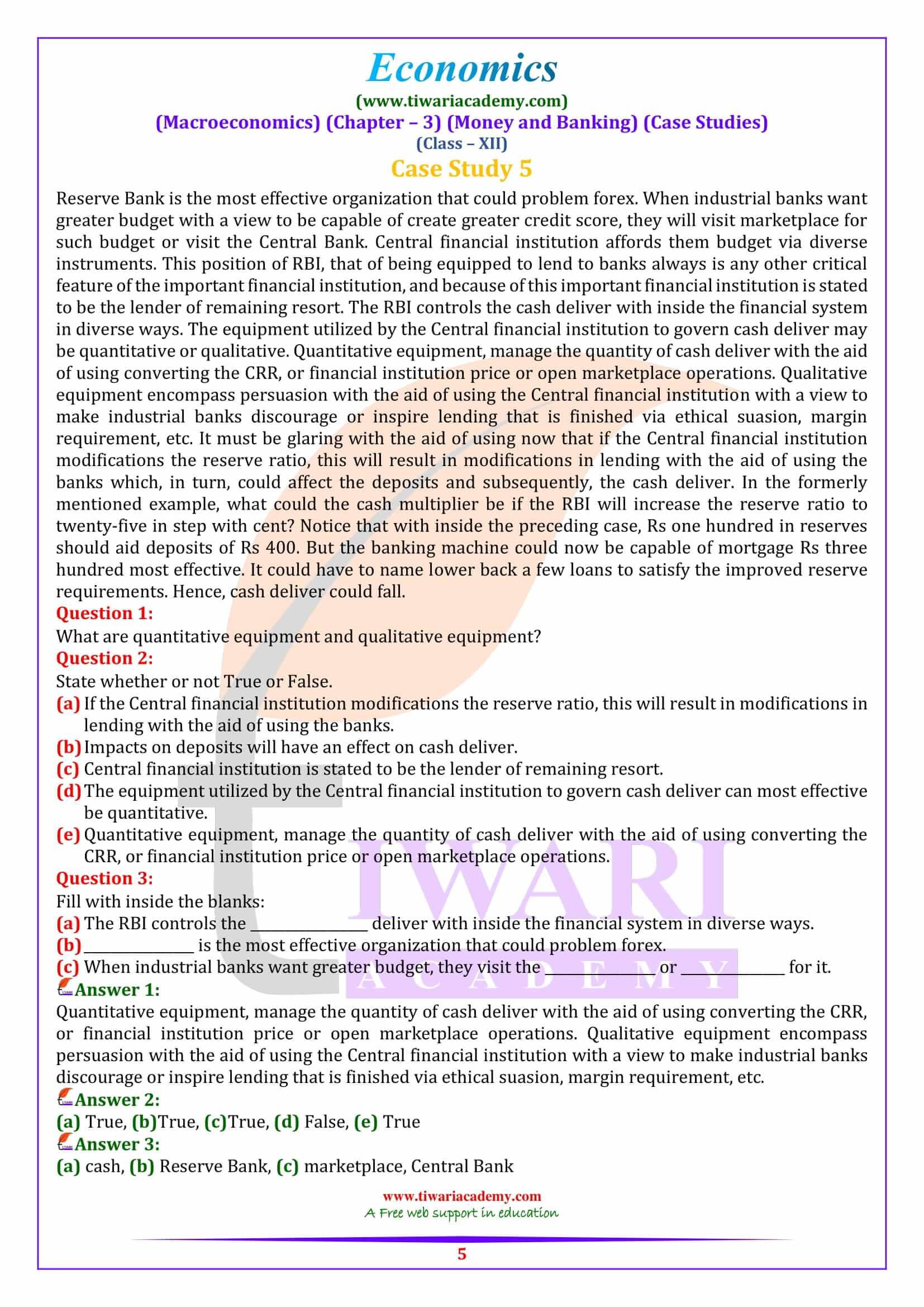 Class 12 Macroeconomics Chapter 3 Case Studies