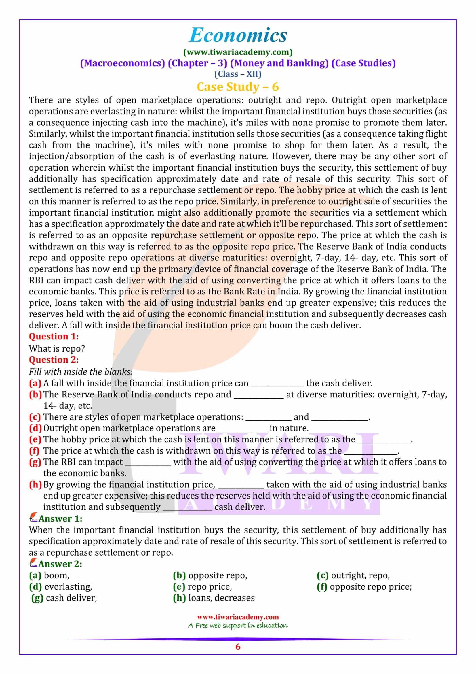 Class 12 Macroeconomics Chapter 3 Case Studies practice questions