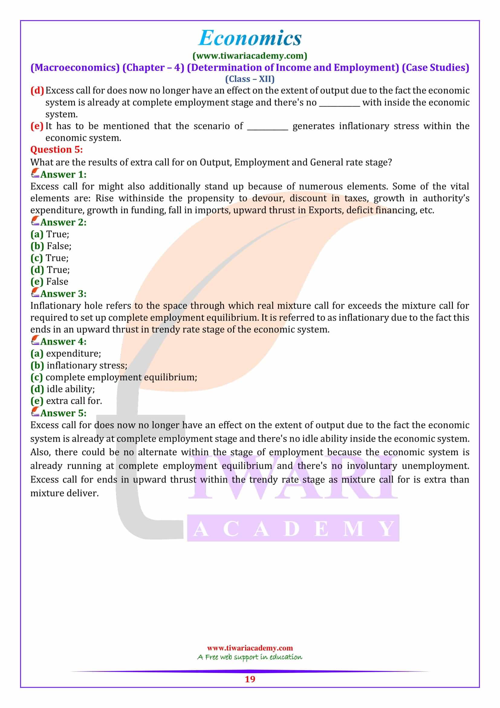 Class 12 Macroeconomics Chapter 4 Case based practice