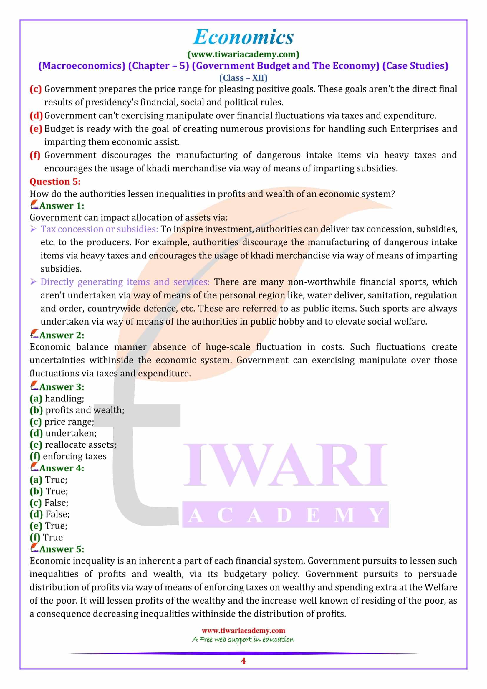 Class 12 Macroeconomics Chapter 5 Case Study revision