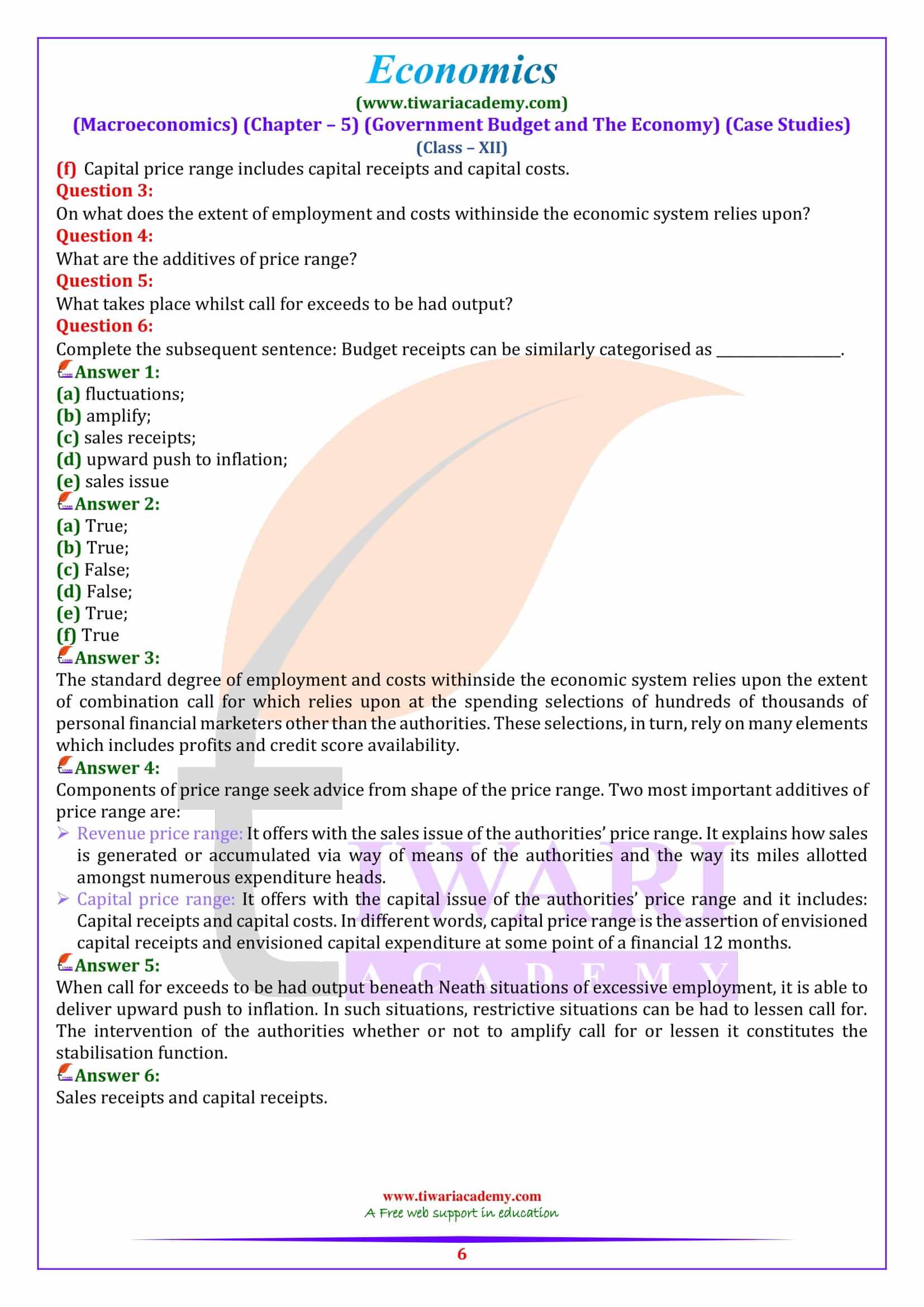 Class 12 Macroeconomics Chapter 5 Case Study for exams