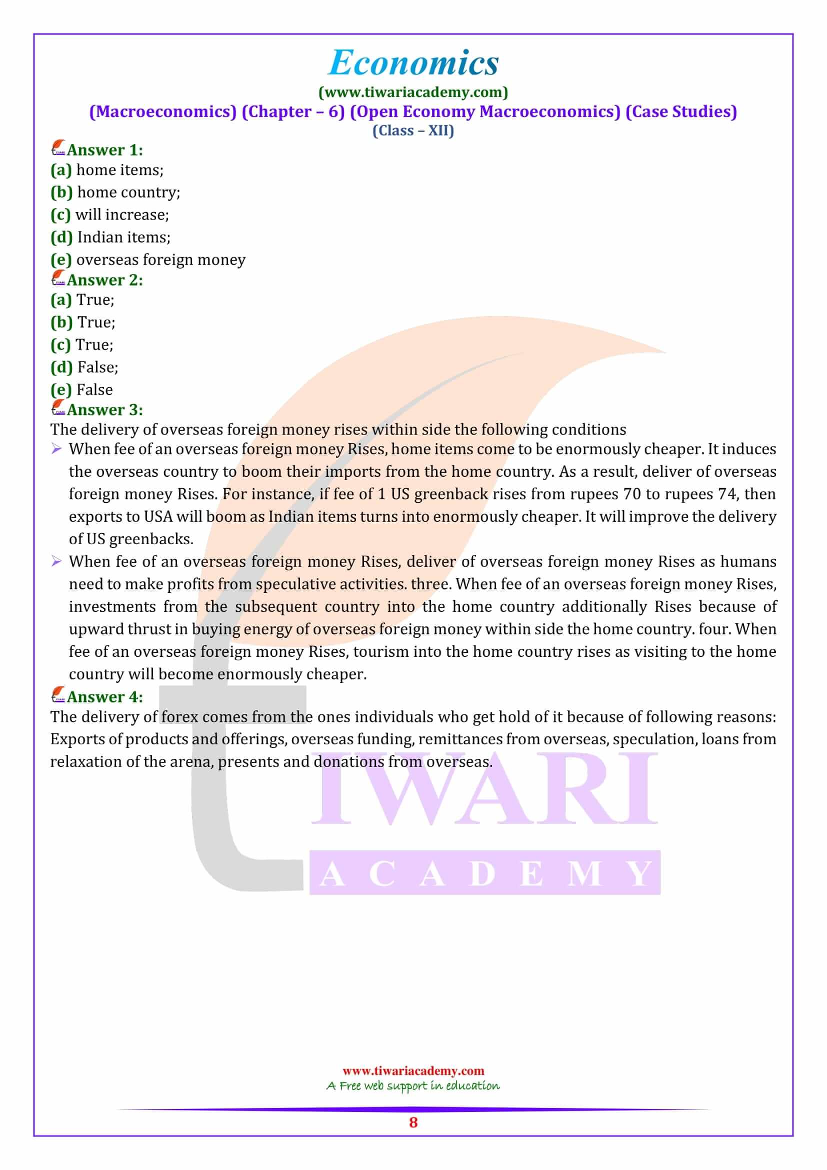 Class 12 Macroeconomics Chapter 6 Case based revision