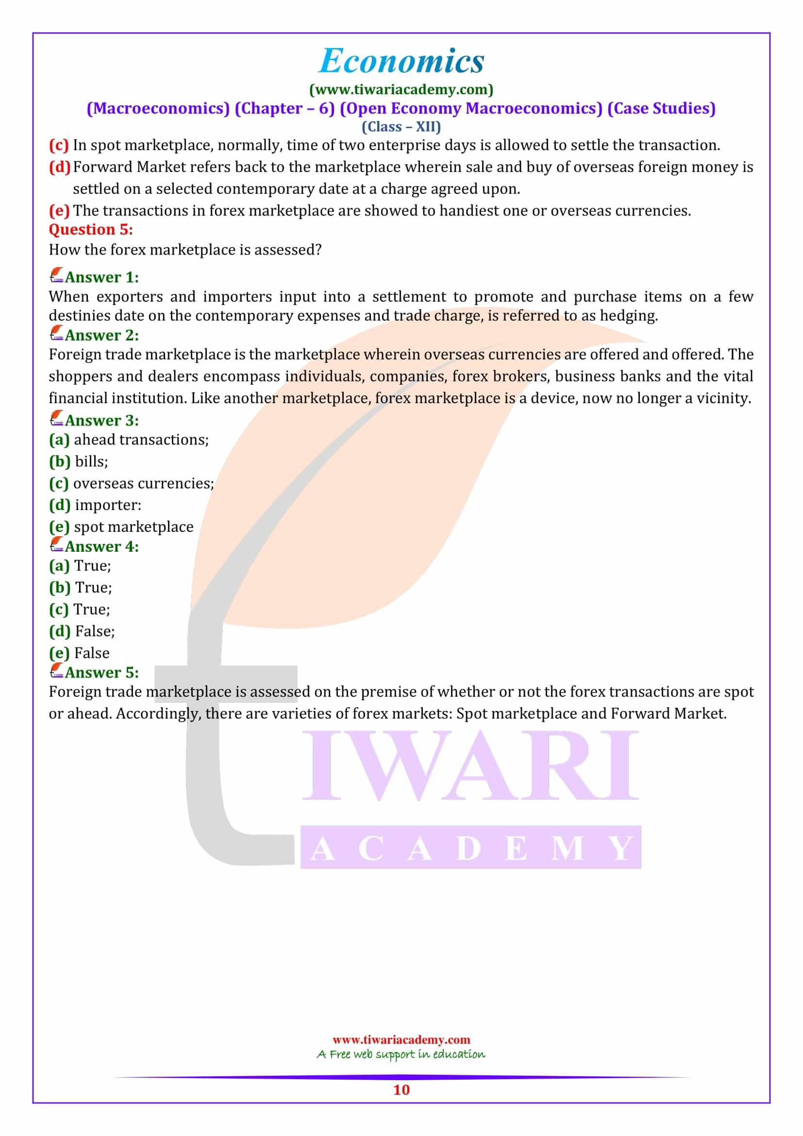 Class 12 Macroeconomics Chapter 6 Case based QA