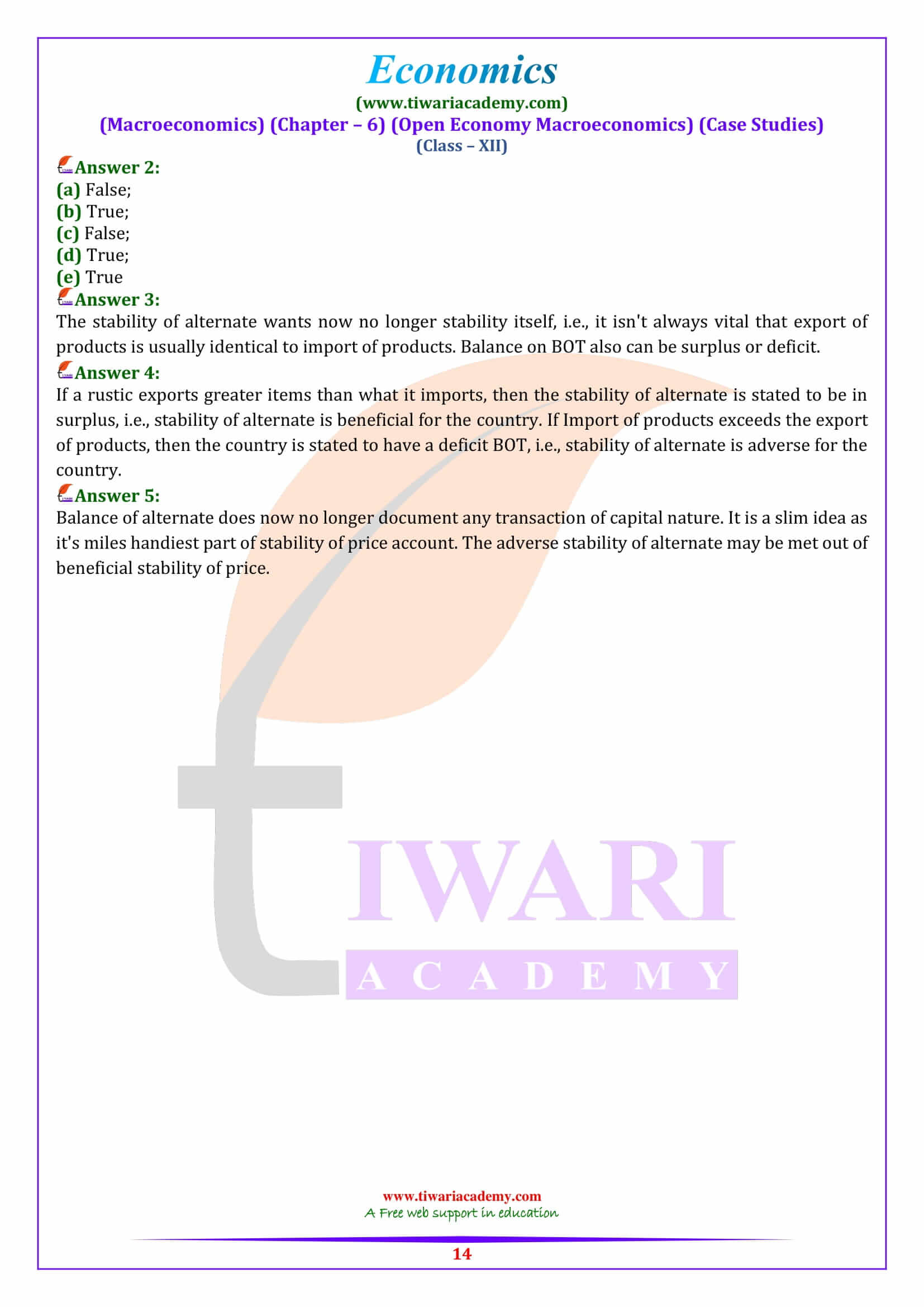 Class 12 Macroeconomics Chapter 6 Case studies questions