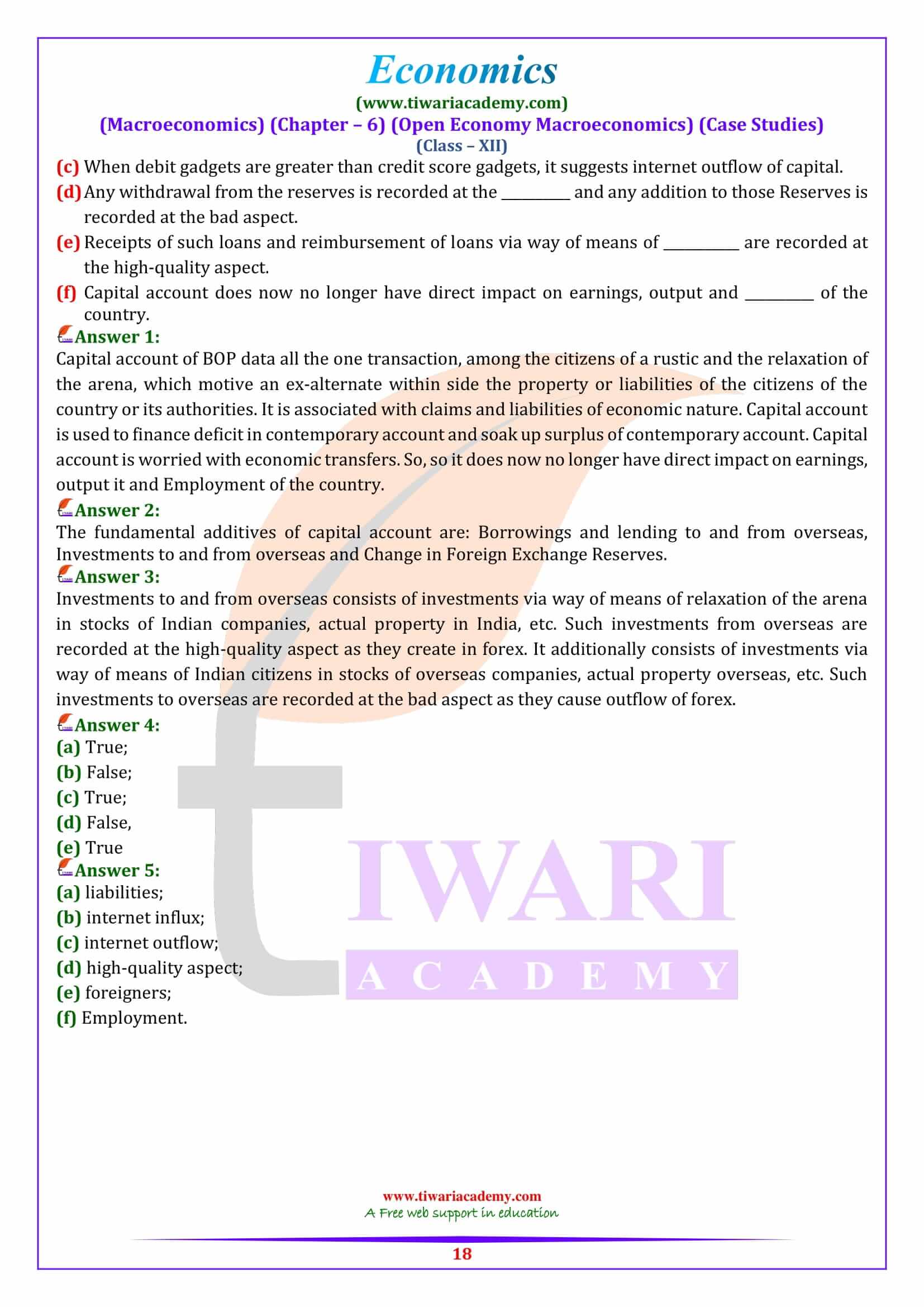 Class 12 Macroeconomics Chapter 6 Case studies topics