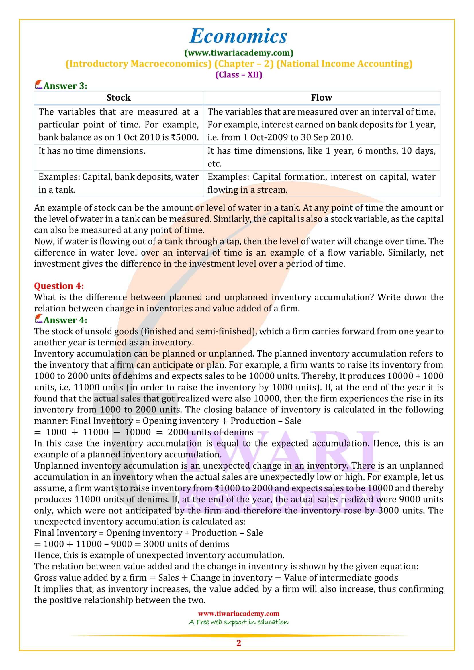 NCERT Solutions for Class 12 Economics Chapter 2 National Income Accounting