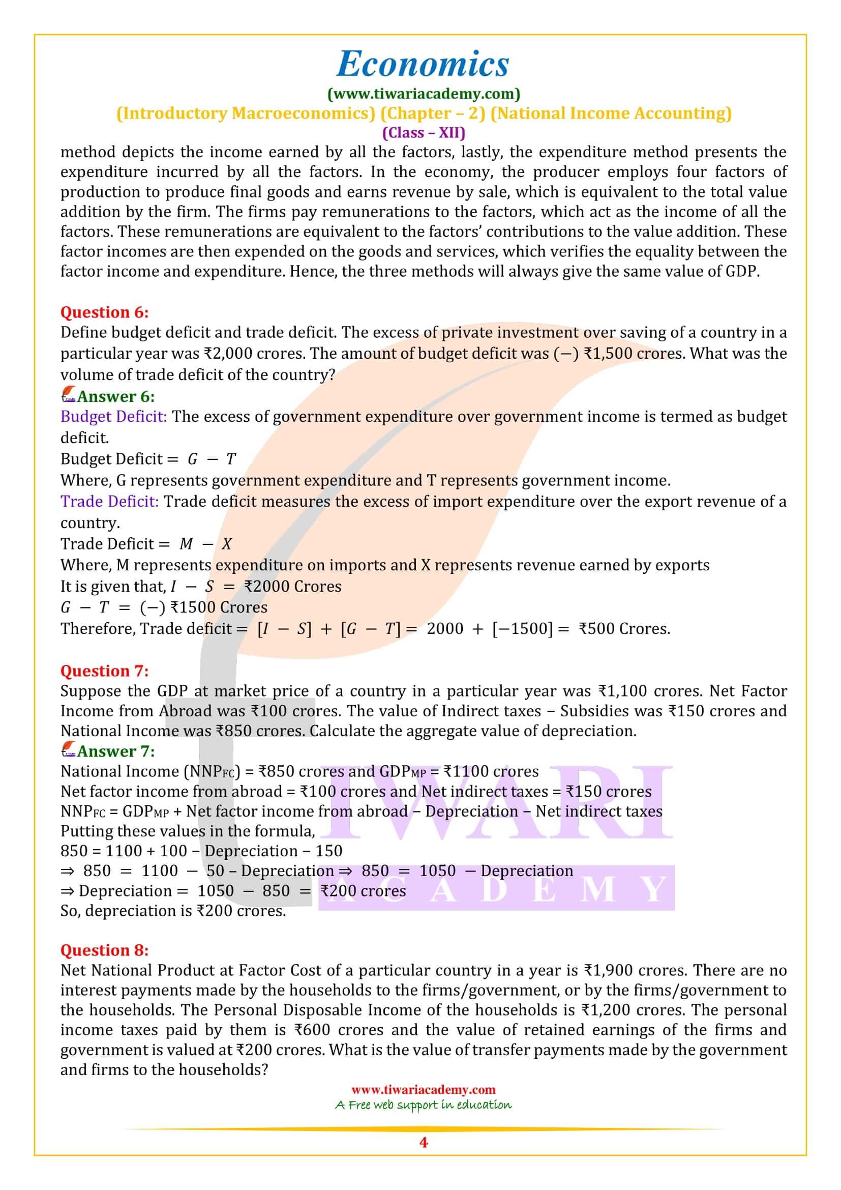 NCERT Solutions for Class 12 Economics Chapter 2