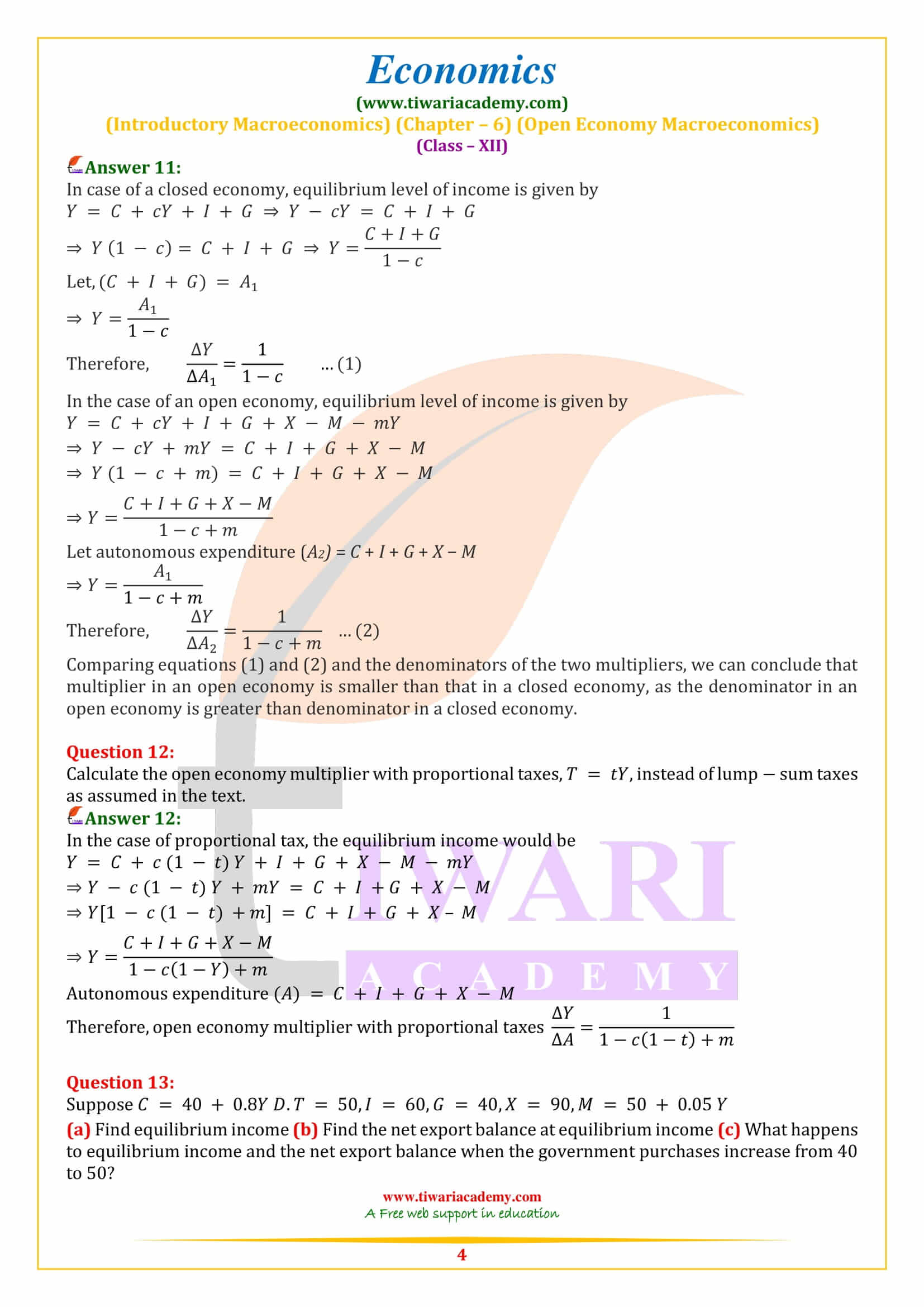 NCERT Solutions for Class 12 Economics Chapter 6