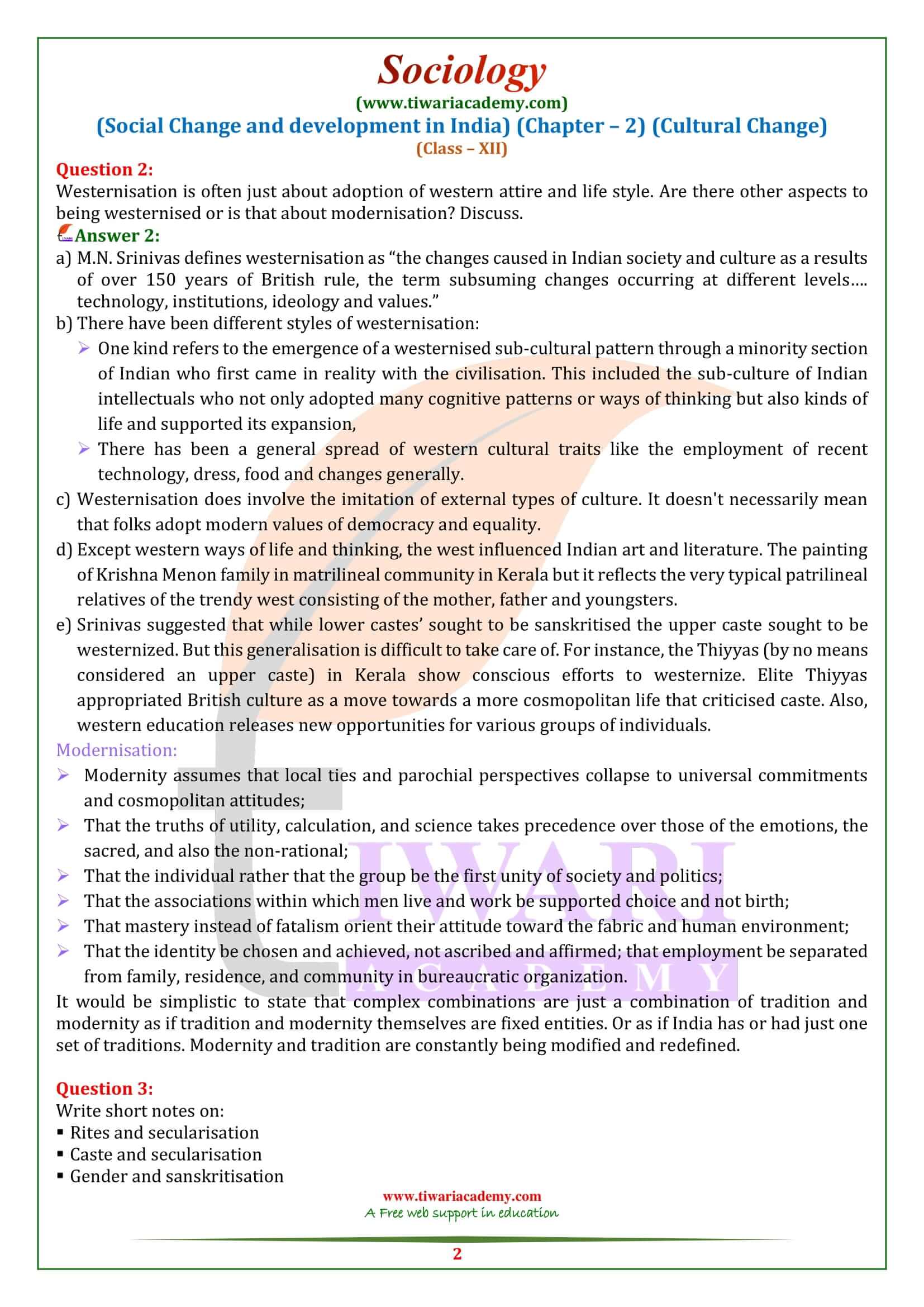 NCERT Solutions for Class 12 Sociology Chapter 2