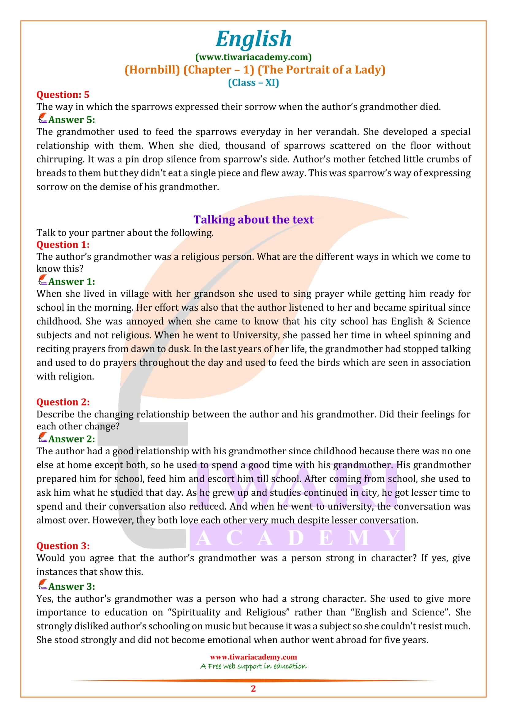 NCERT Solutions for Class 11 English Hornbill Chapter 1 Reading skills