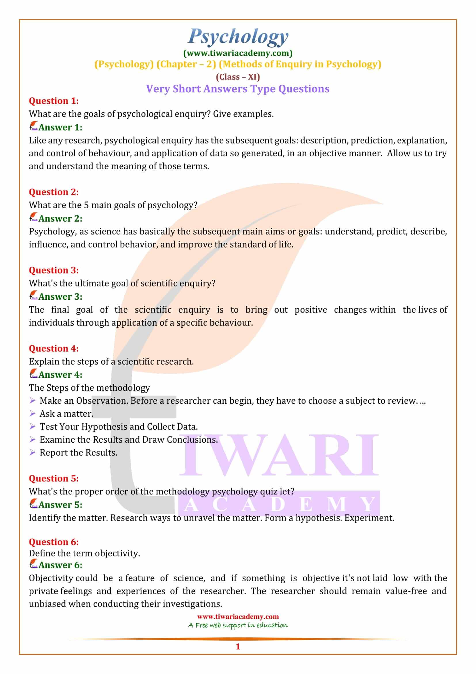 case study questions psychology class 11