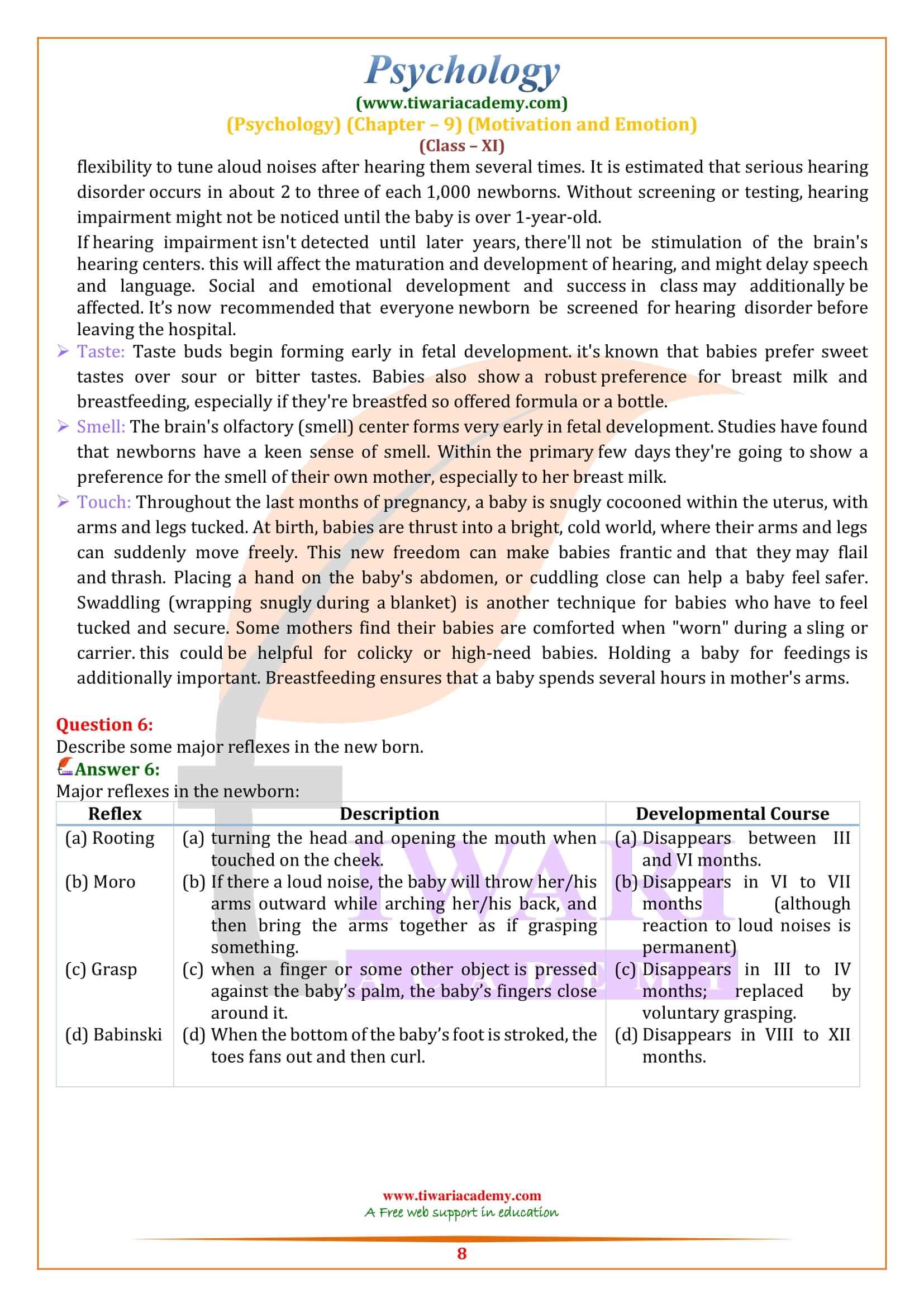 Class 11 Psychology Chapter 9 Important Questions Answers