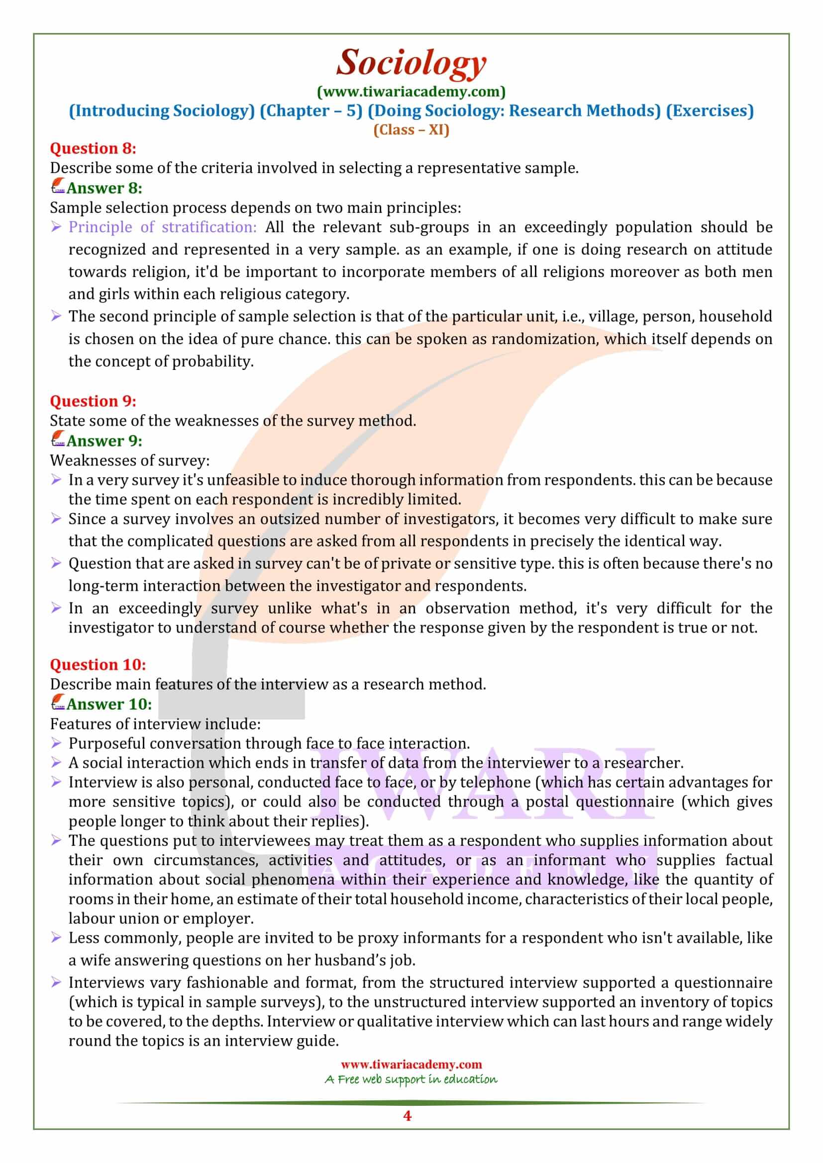 NCERT Solutions for Class 11 Sociology Chapter 5 Guide