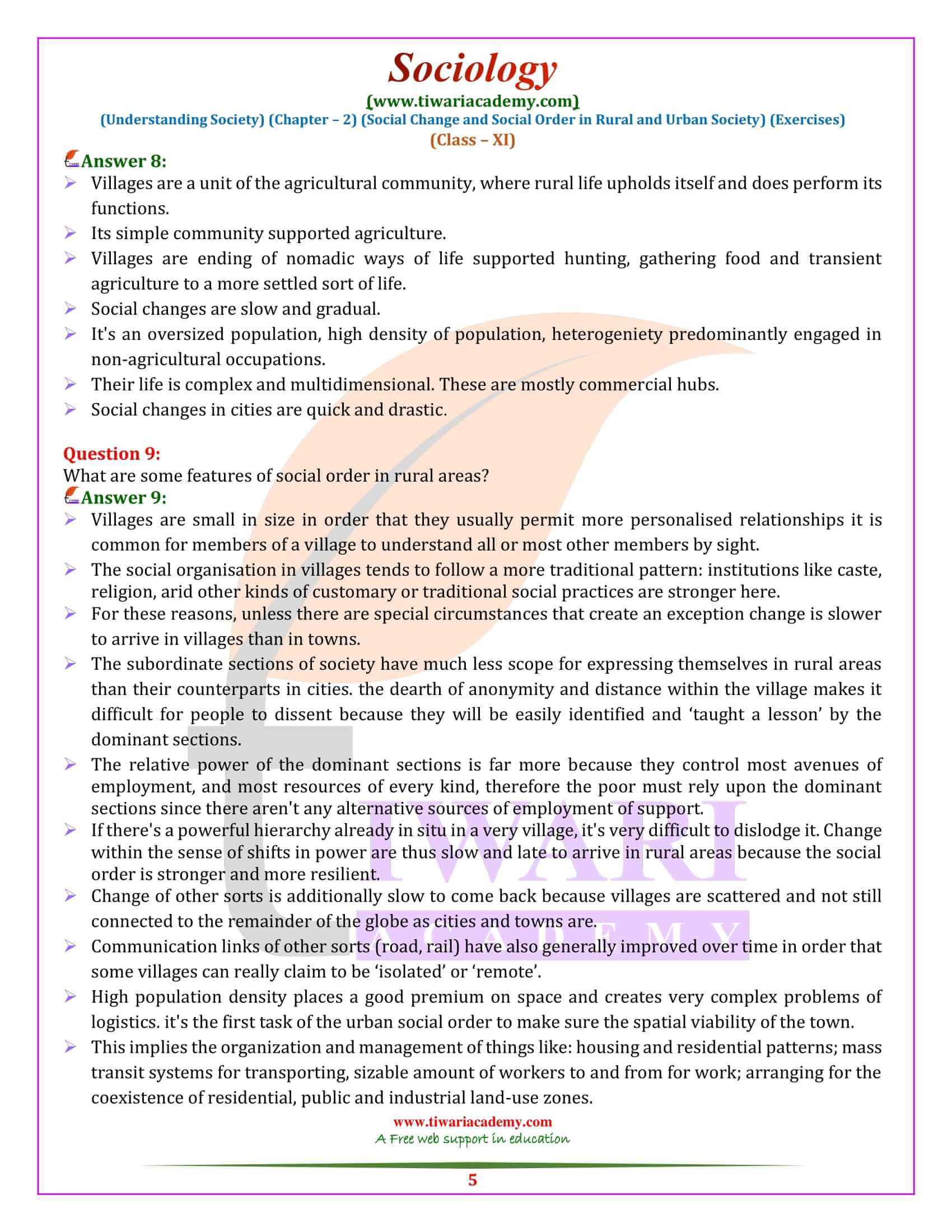 NCERT Solutions for Class 11 Sociology Chapter 2 Answers Guide