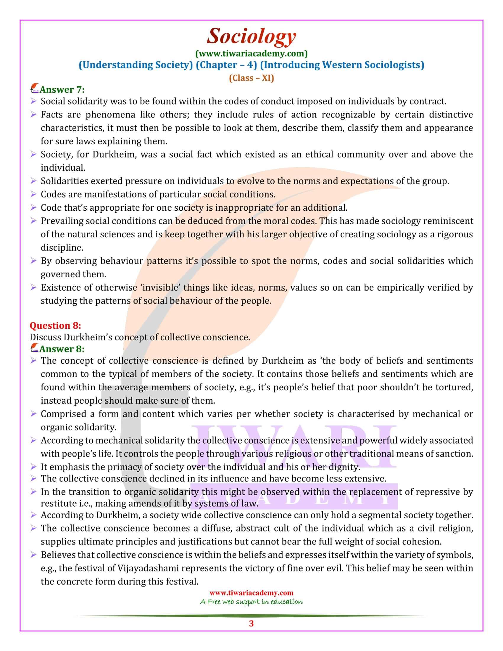 NCERT Solutions for Class 11 Sociology Chapter 4 Answers in English Medium