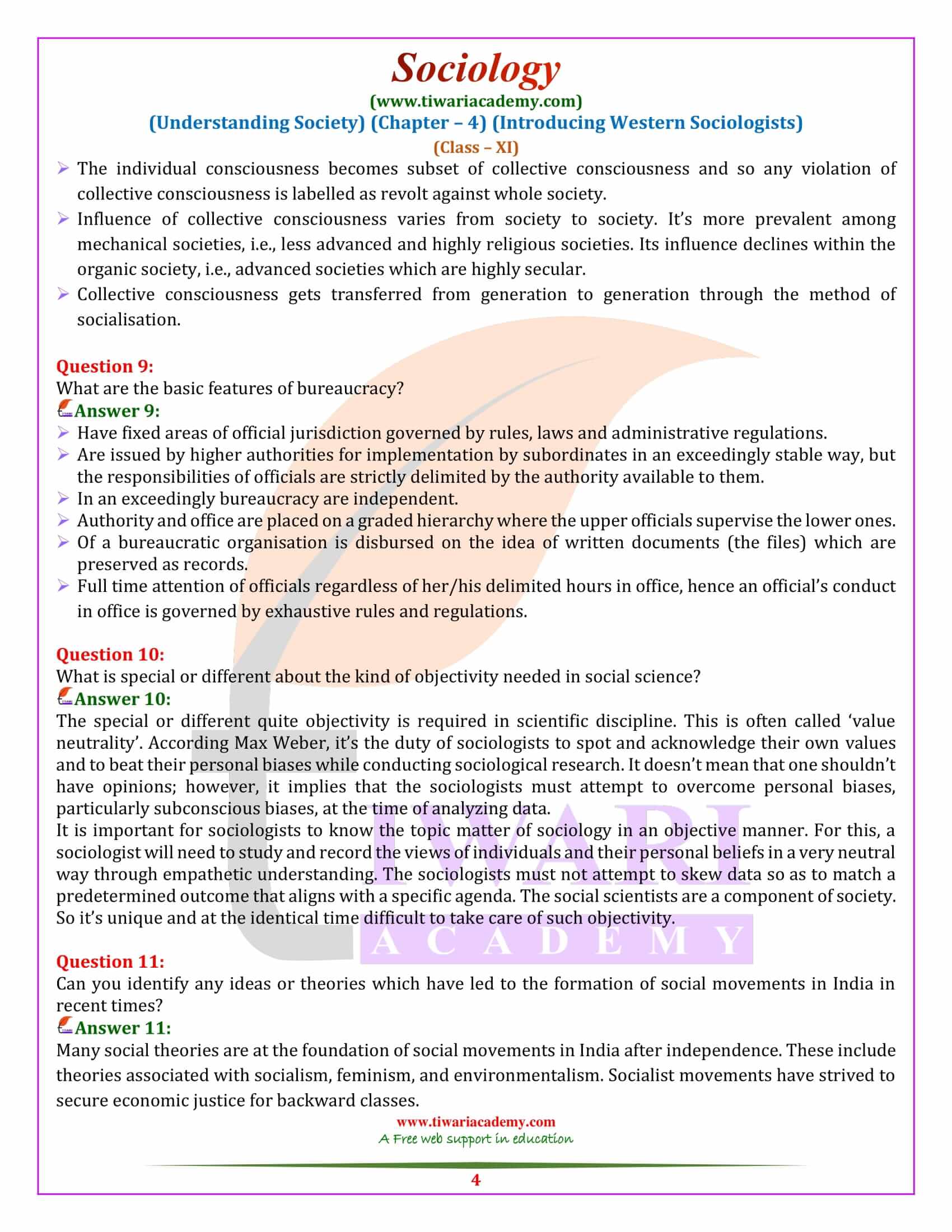 NCERT Solutions for Class 11 Sociology Chapter 4