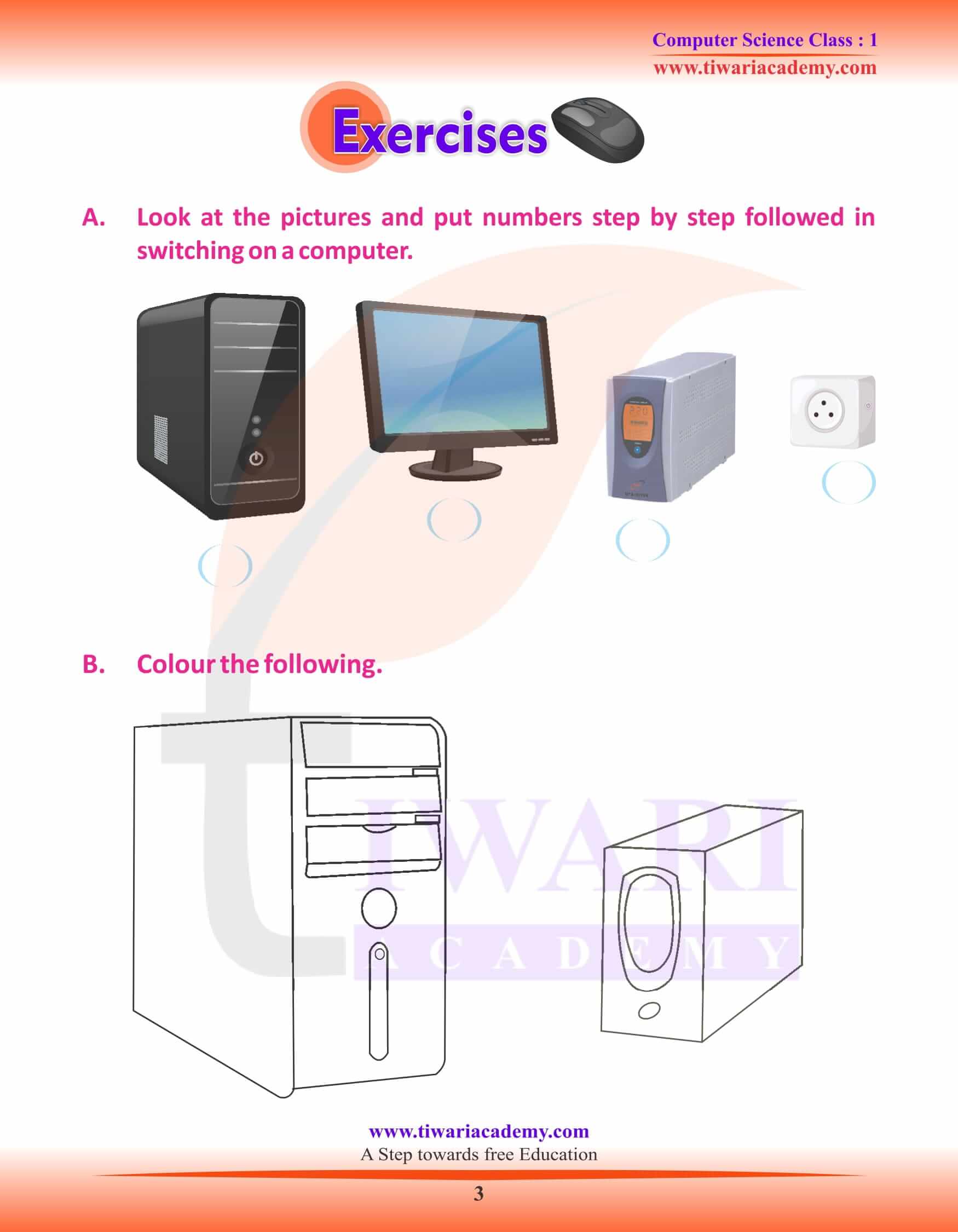 NCERT Solutions for Class 1 Computer Chapter 5 Question Answers