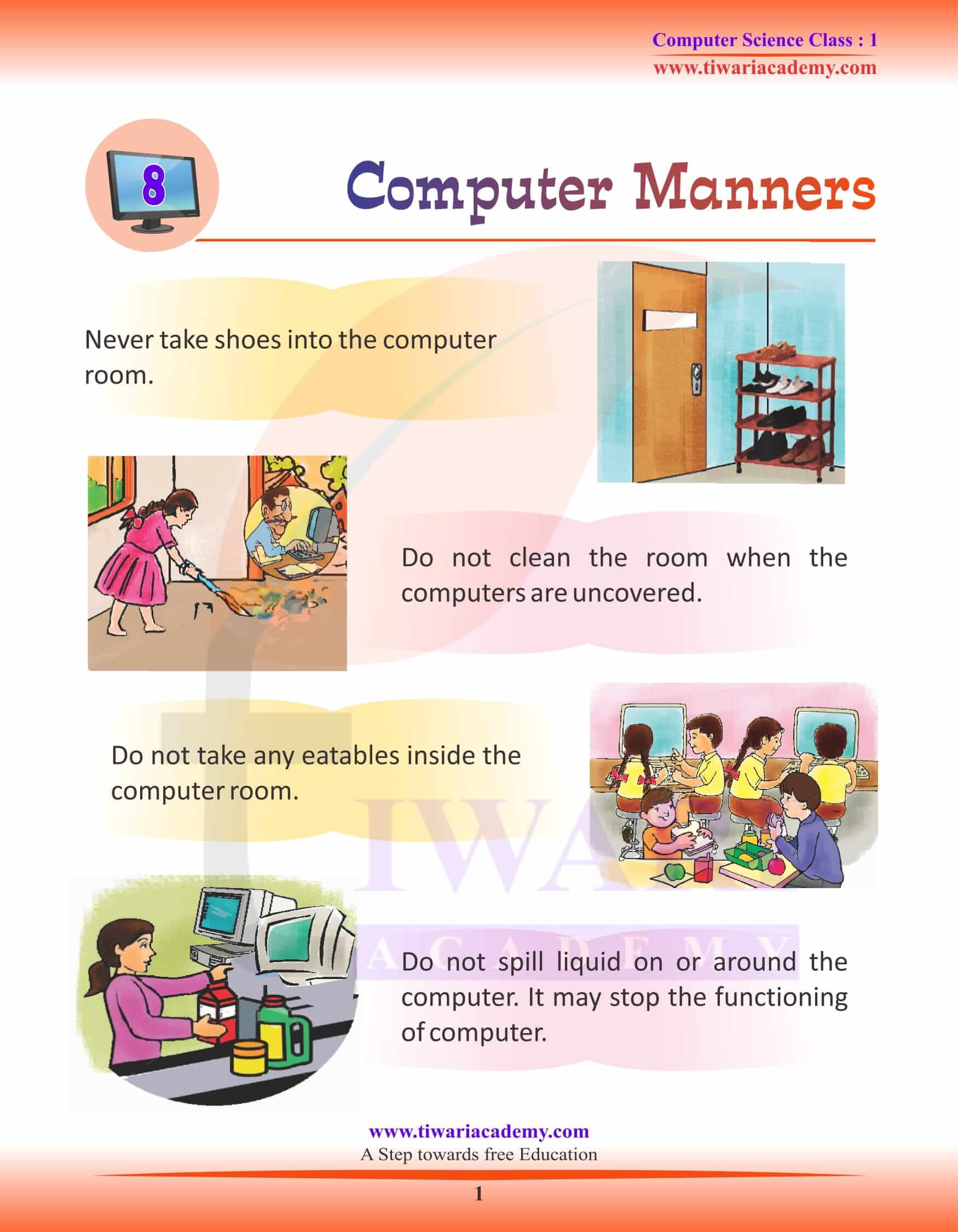 NCERT Solutions for Class 1 Computer Chapter 8