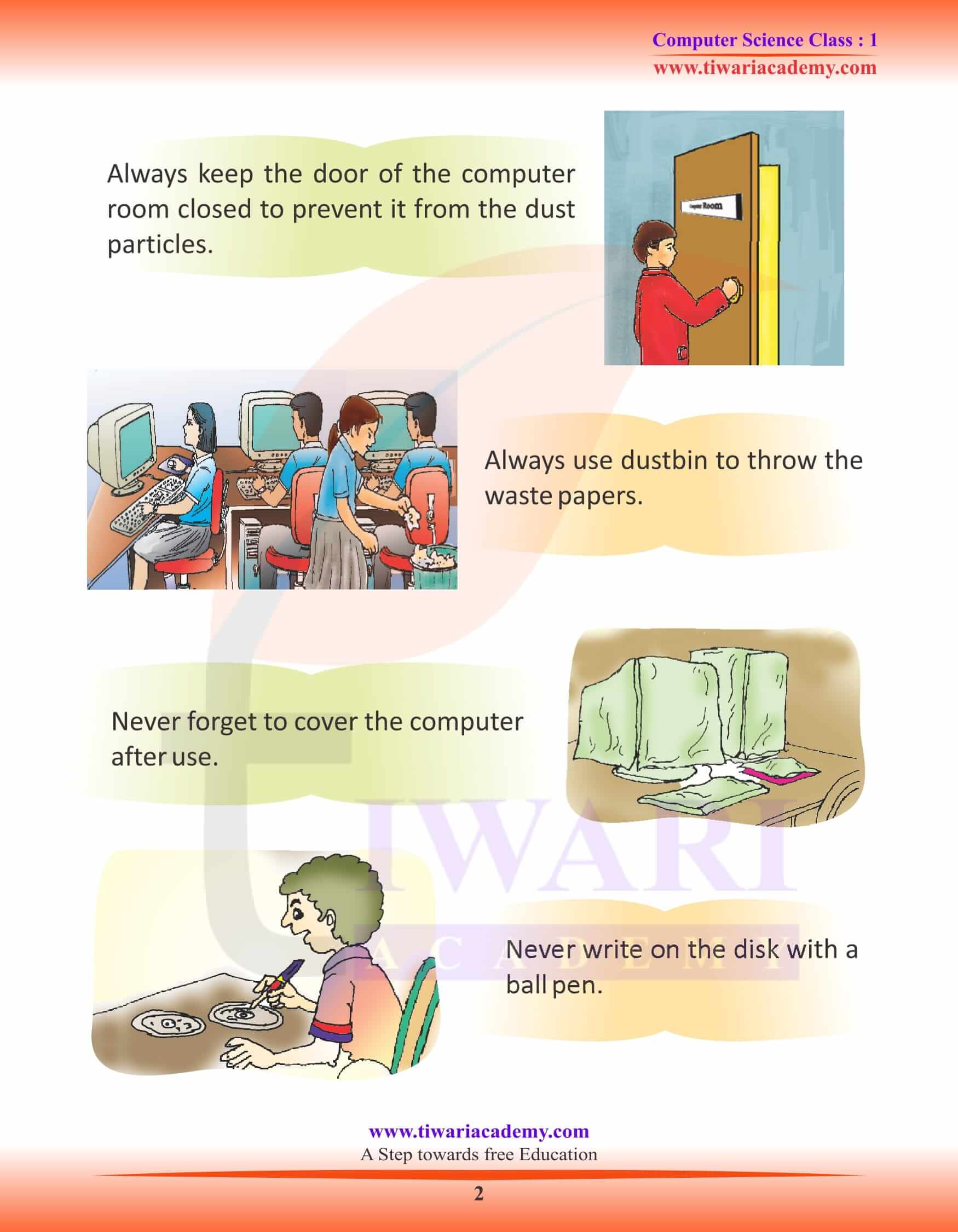 NCERT Solutions for Class 1 Computer Chapter 8 Activity