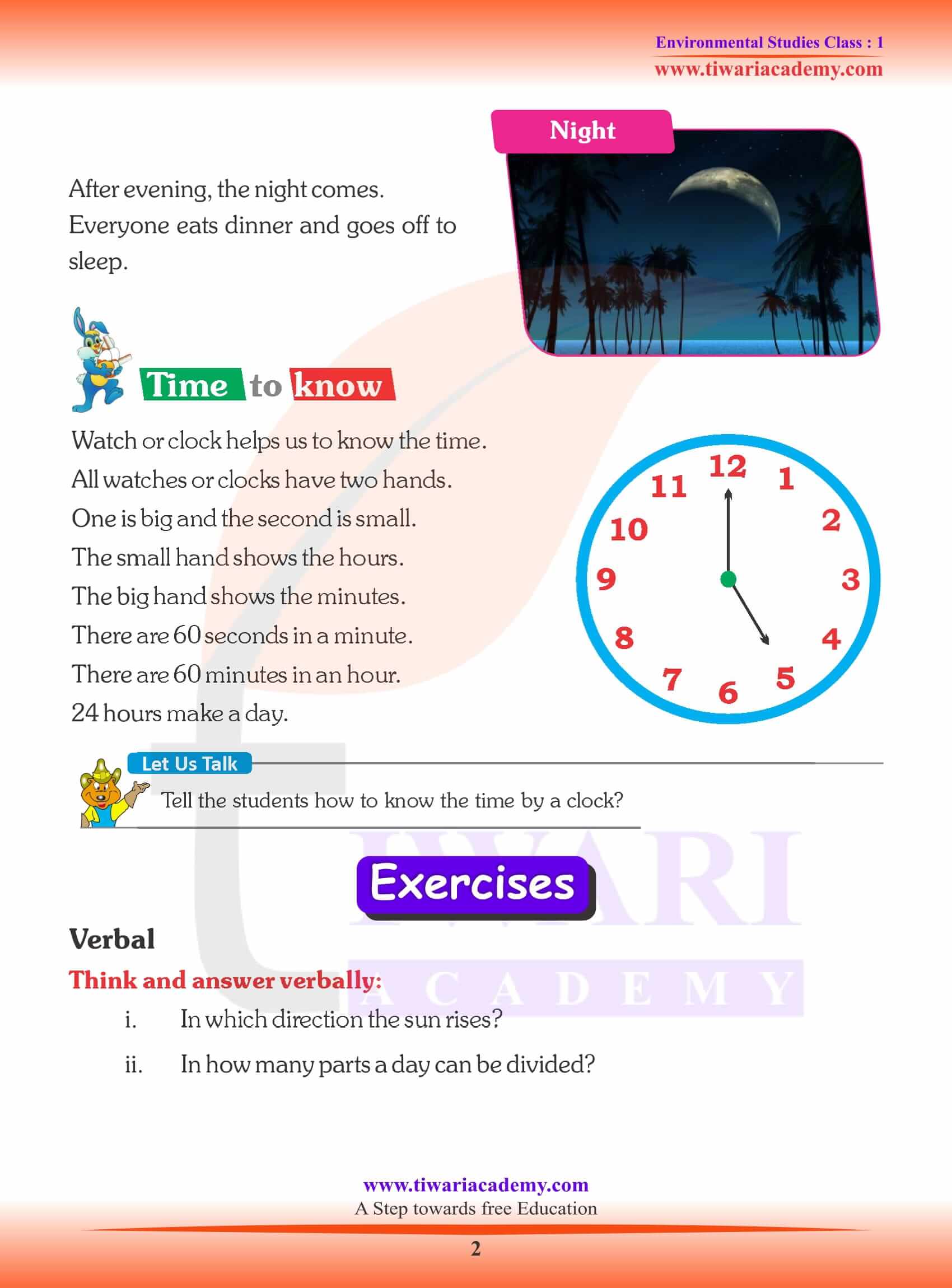 NCERT Solutions for Class 1 EVS Chapter 14 Activity