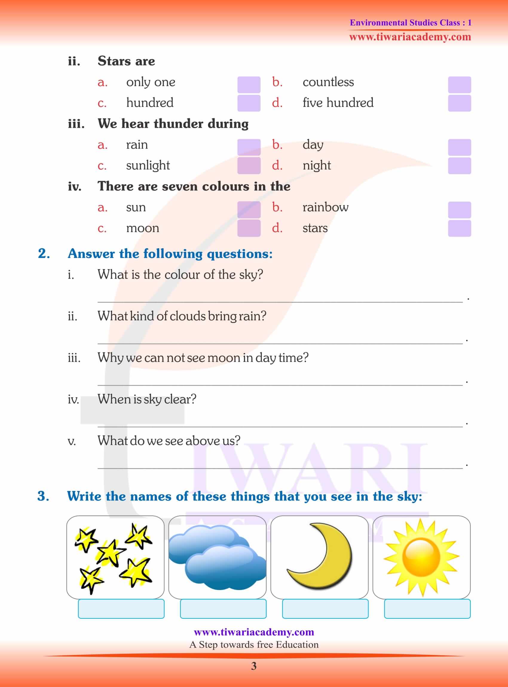 NCERT Solutions for Class 1 EVS Chapter 16 Question Answers