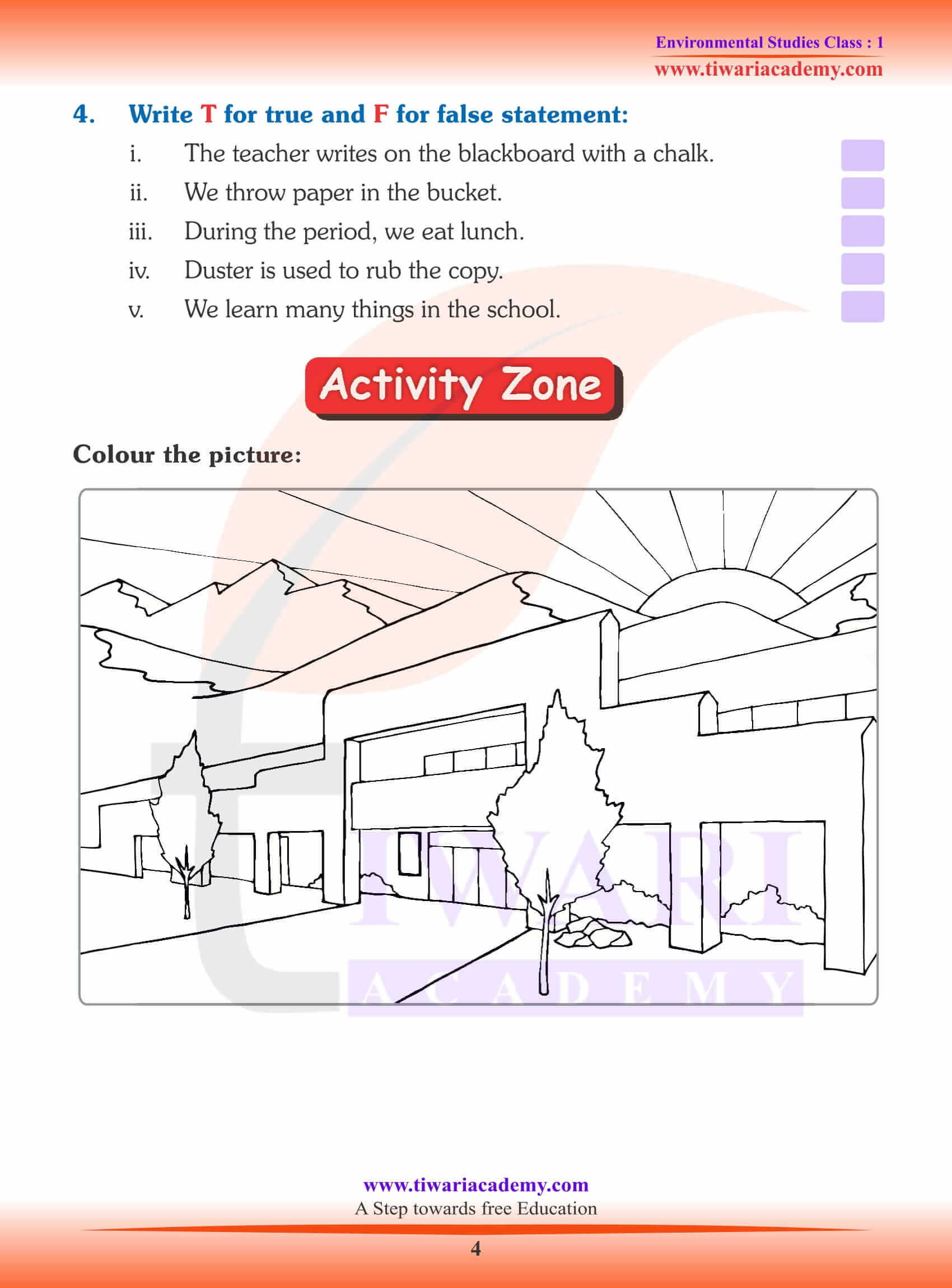 NCERT Solutions for Class 1 EVS Chapter 8 Activity