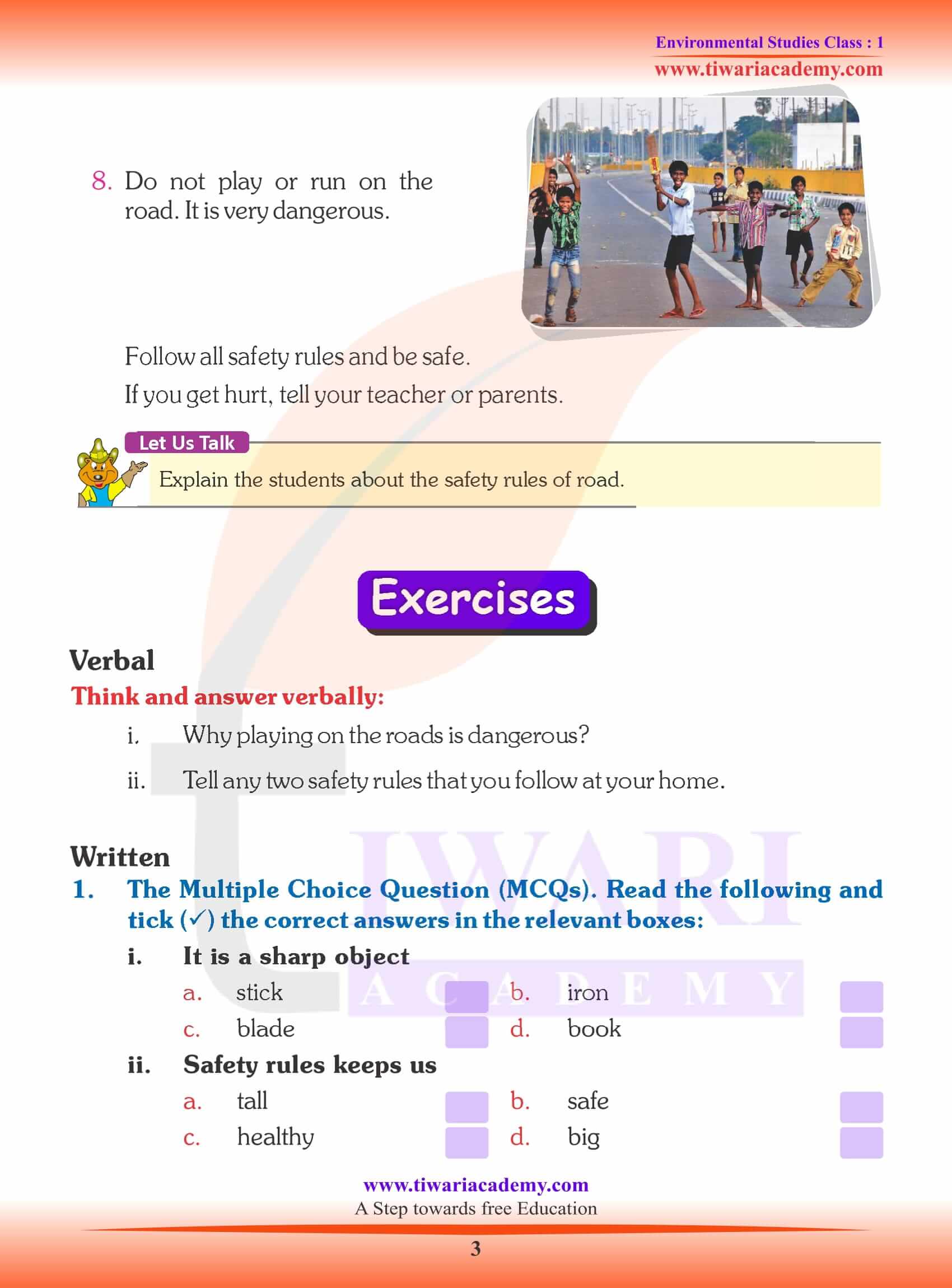NCERT Solutions for Class 1 EVS Chapter 9 Question answers