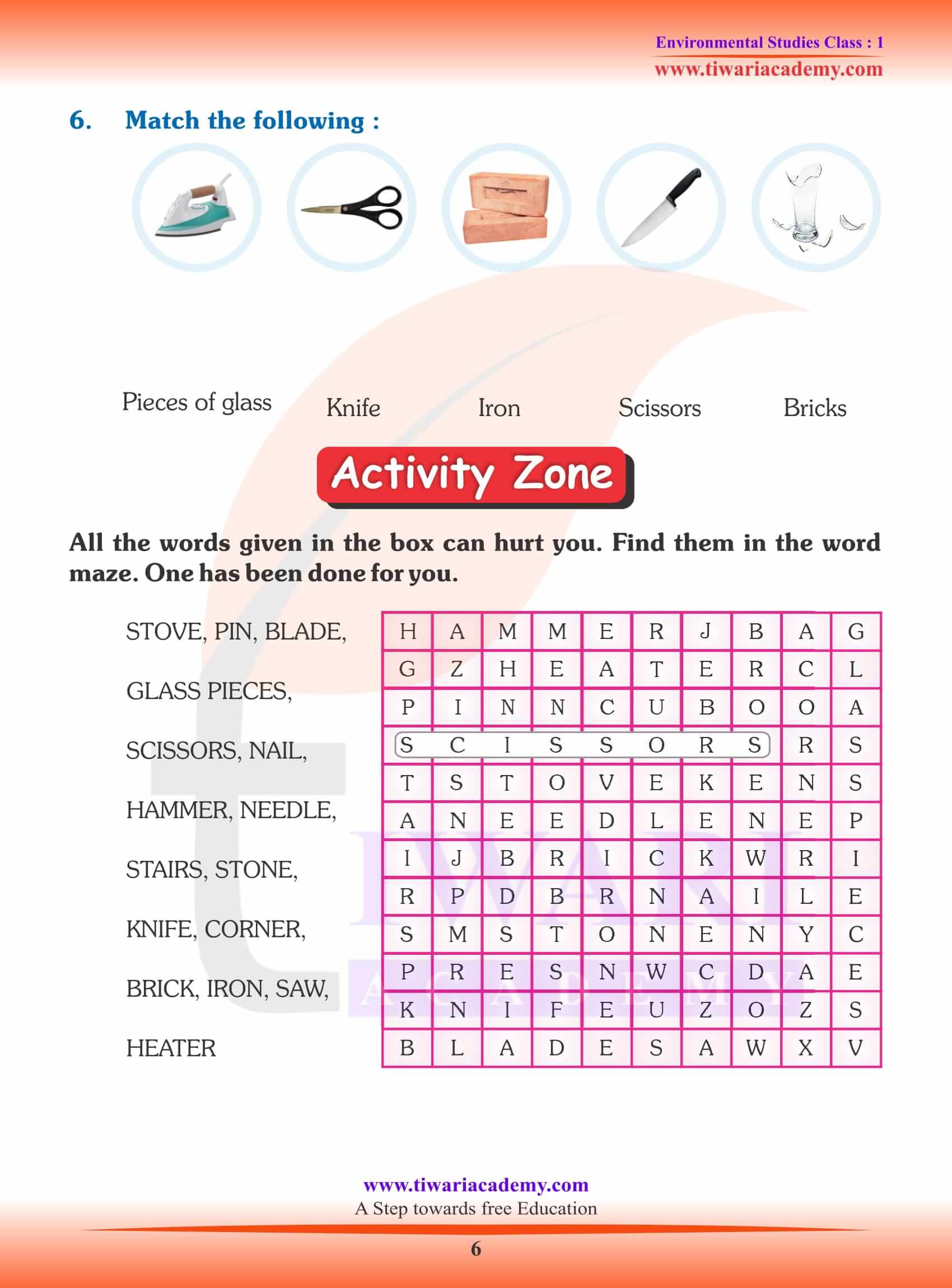 NCERT Solutions for Class 1 EVS Chapter 9 Practice