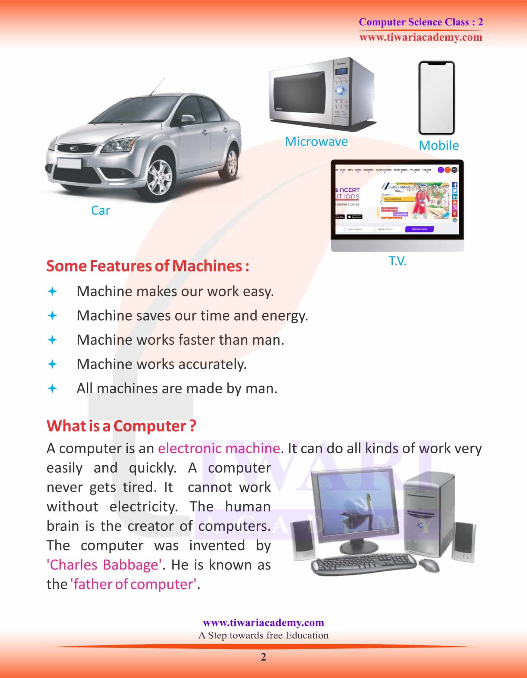 NCERT Solutions for Class 2 Computer Science 1 Activities