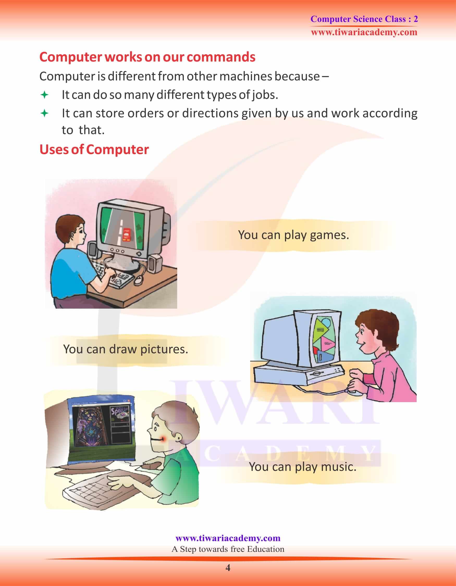 NCERT Solutions for Class 2 Computer Science 1 Practice