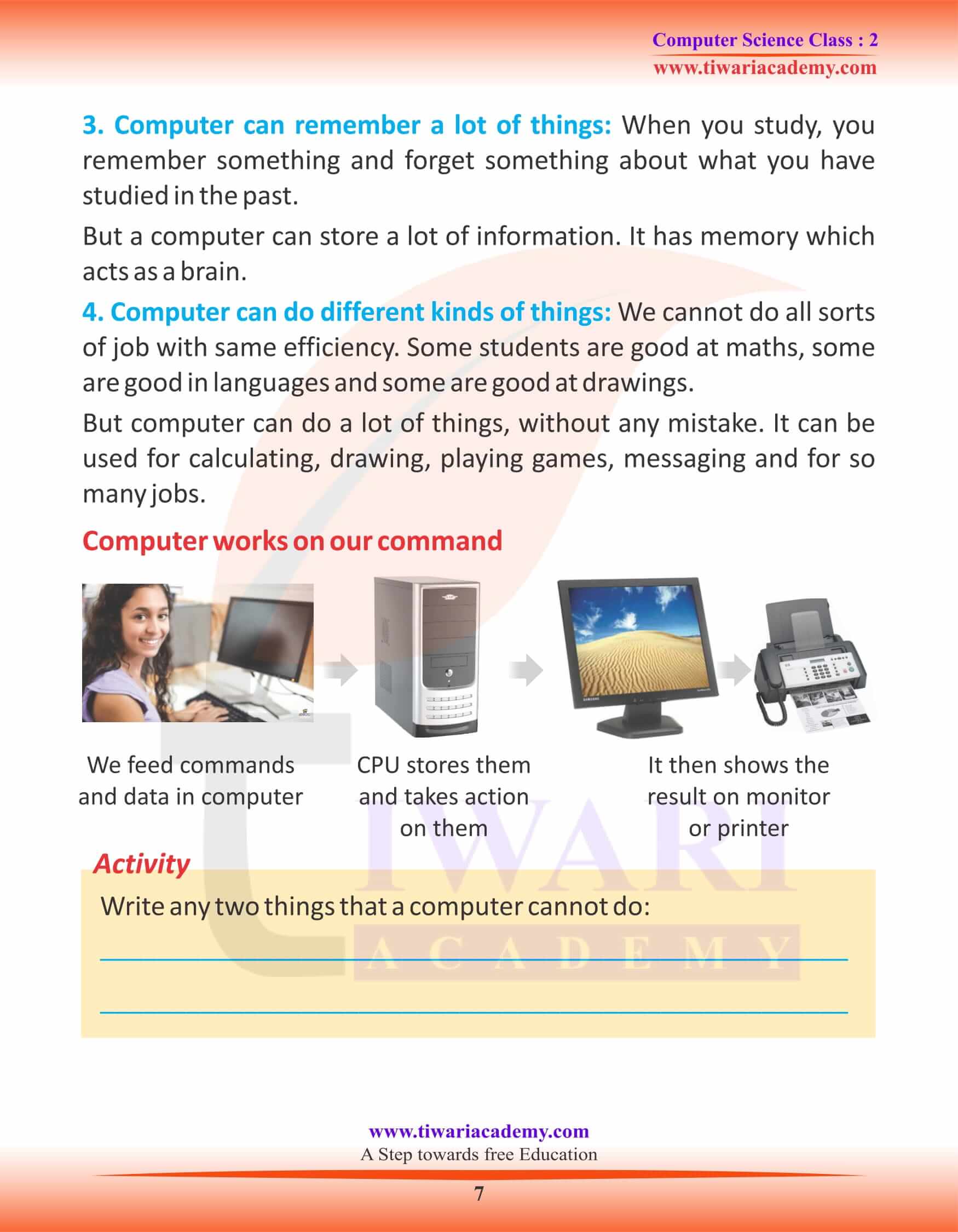 NCERT Solutions for Class 2 Computer Science 1 Revision