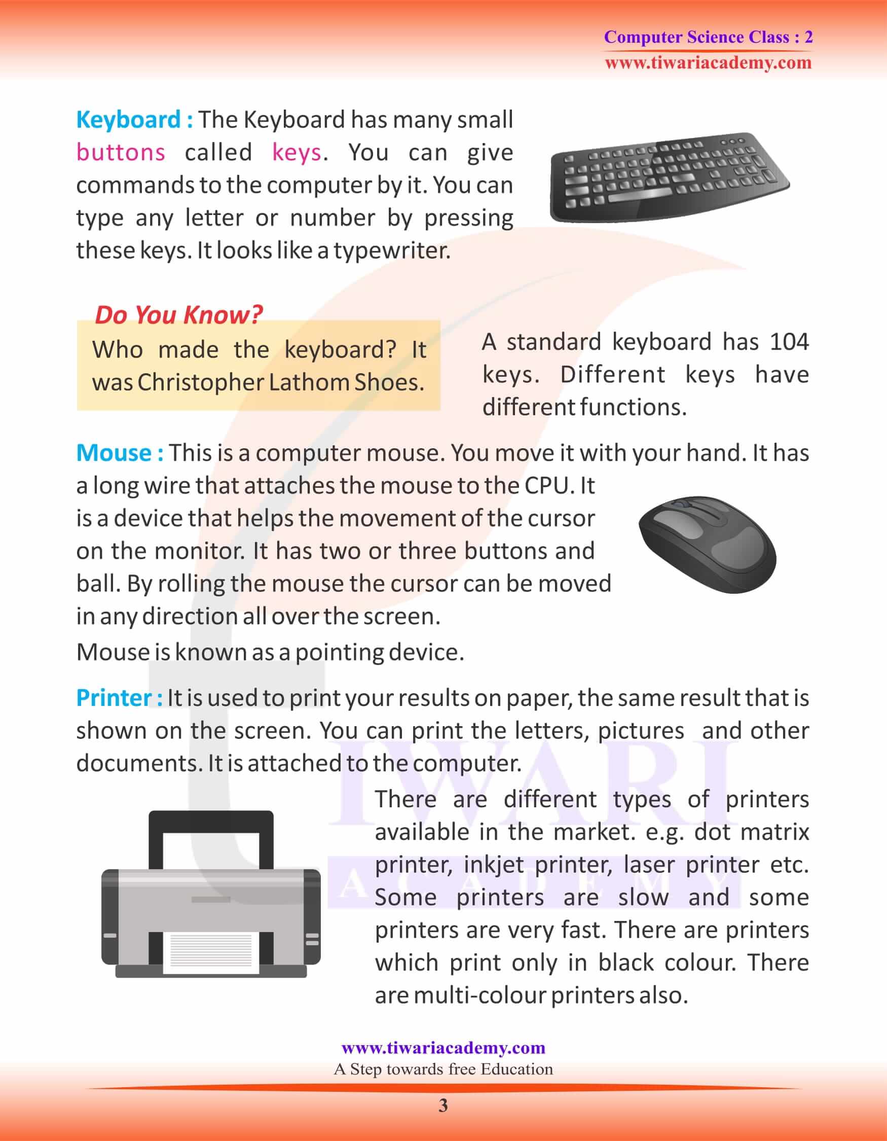 NCERT Solutions for Class 2 Computer Science 2 Notes