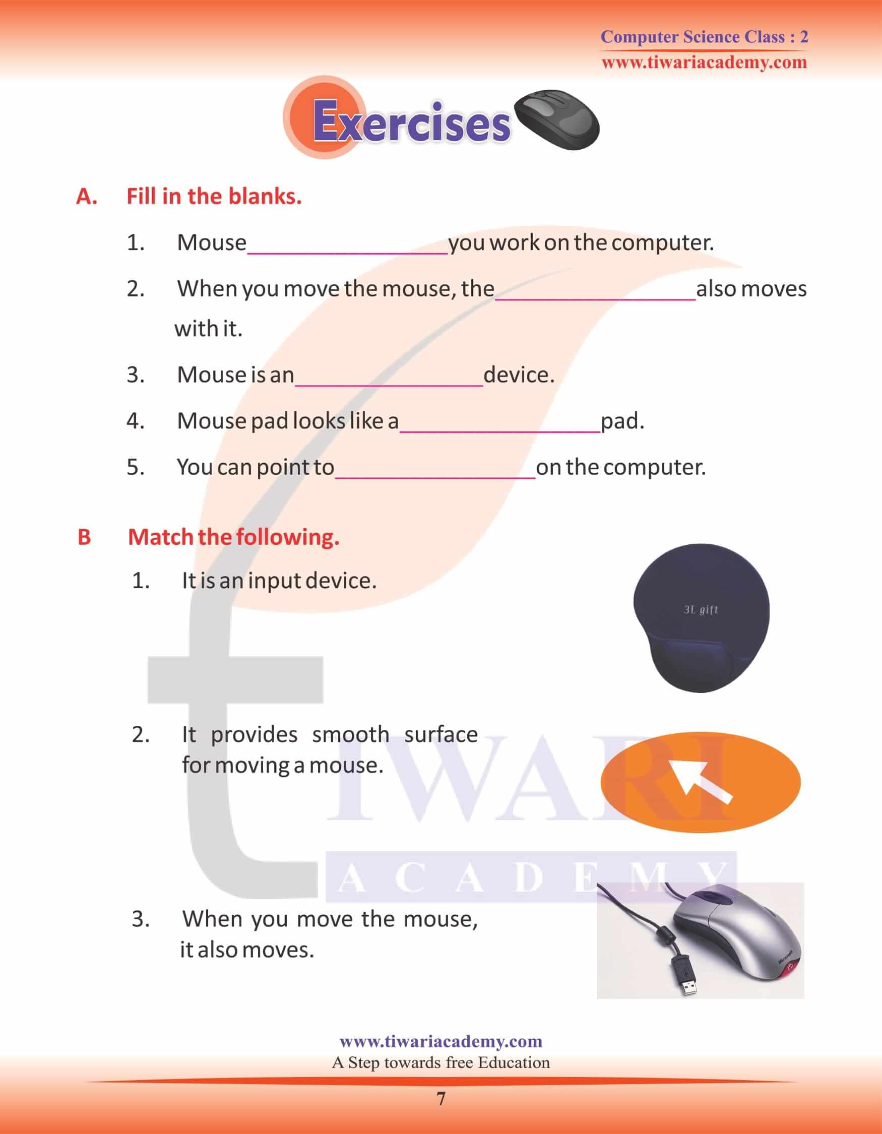 NCERT Solutions for Class 2 Computer Chapter 6 Question Answers
