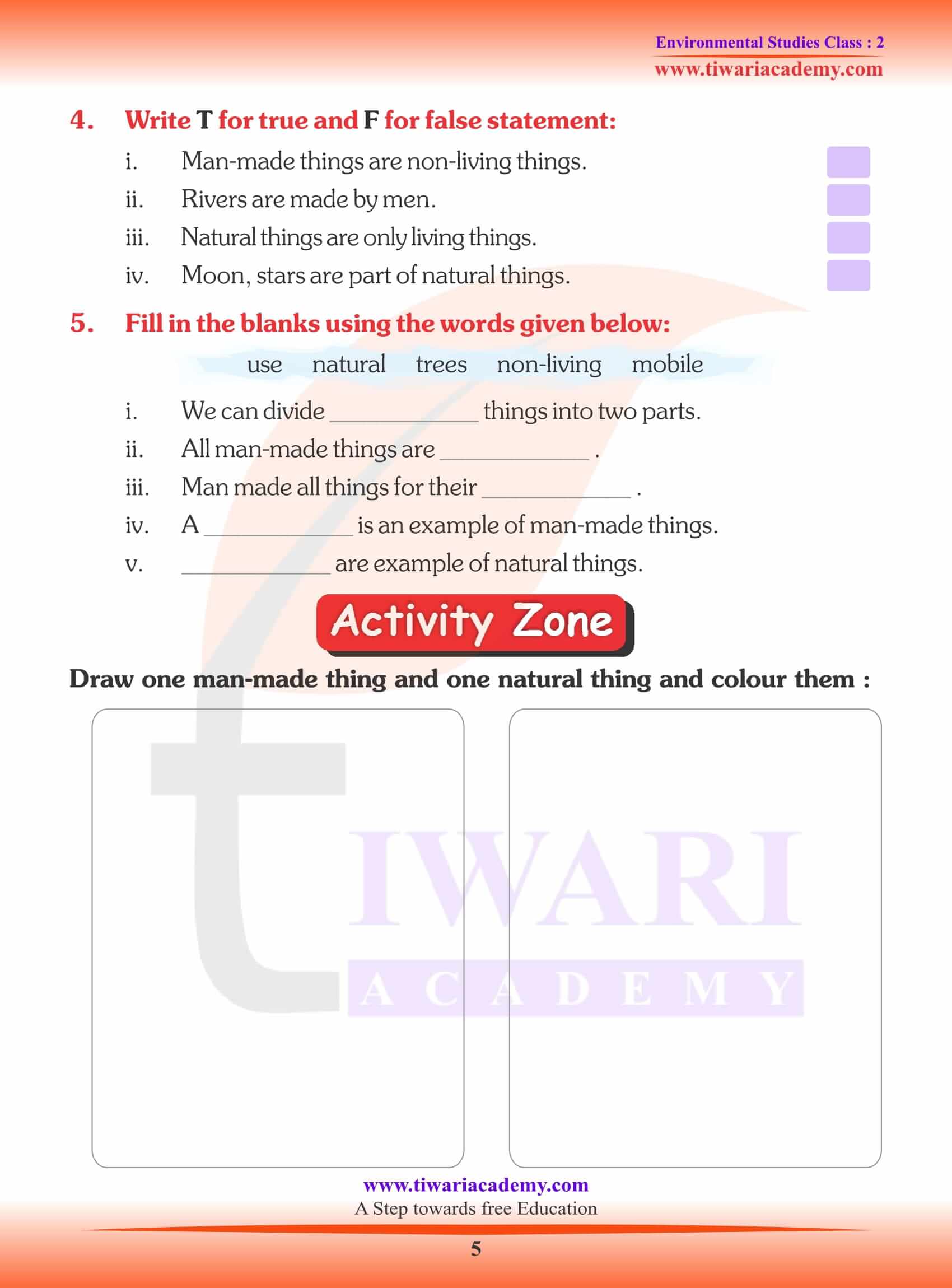 NCERT Solutions for Class 2 EVS Chapter 11 Assignments