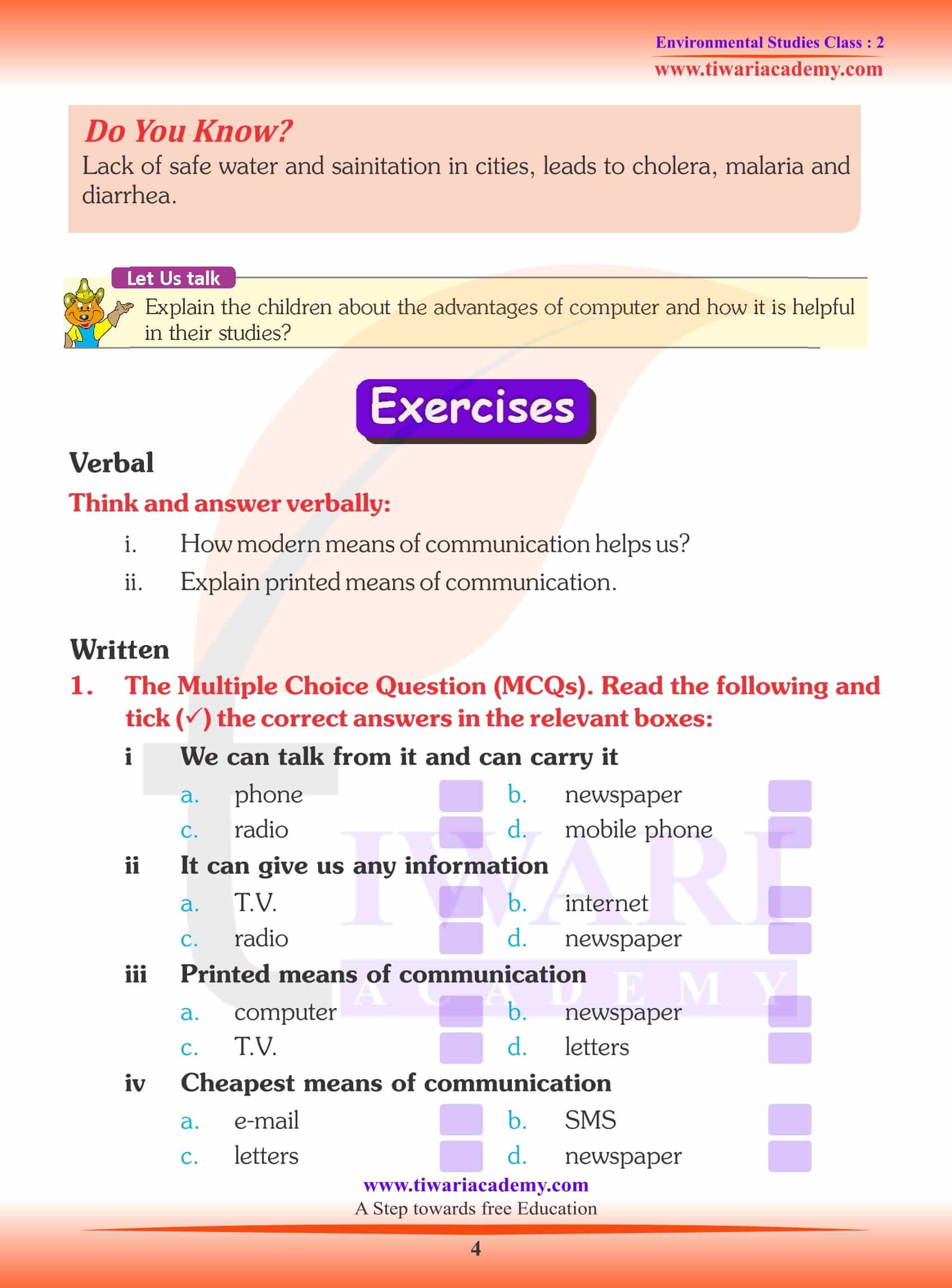 NCERT Solutions for Class 2 EVS Chapter 13 Question Answers