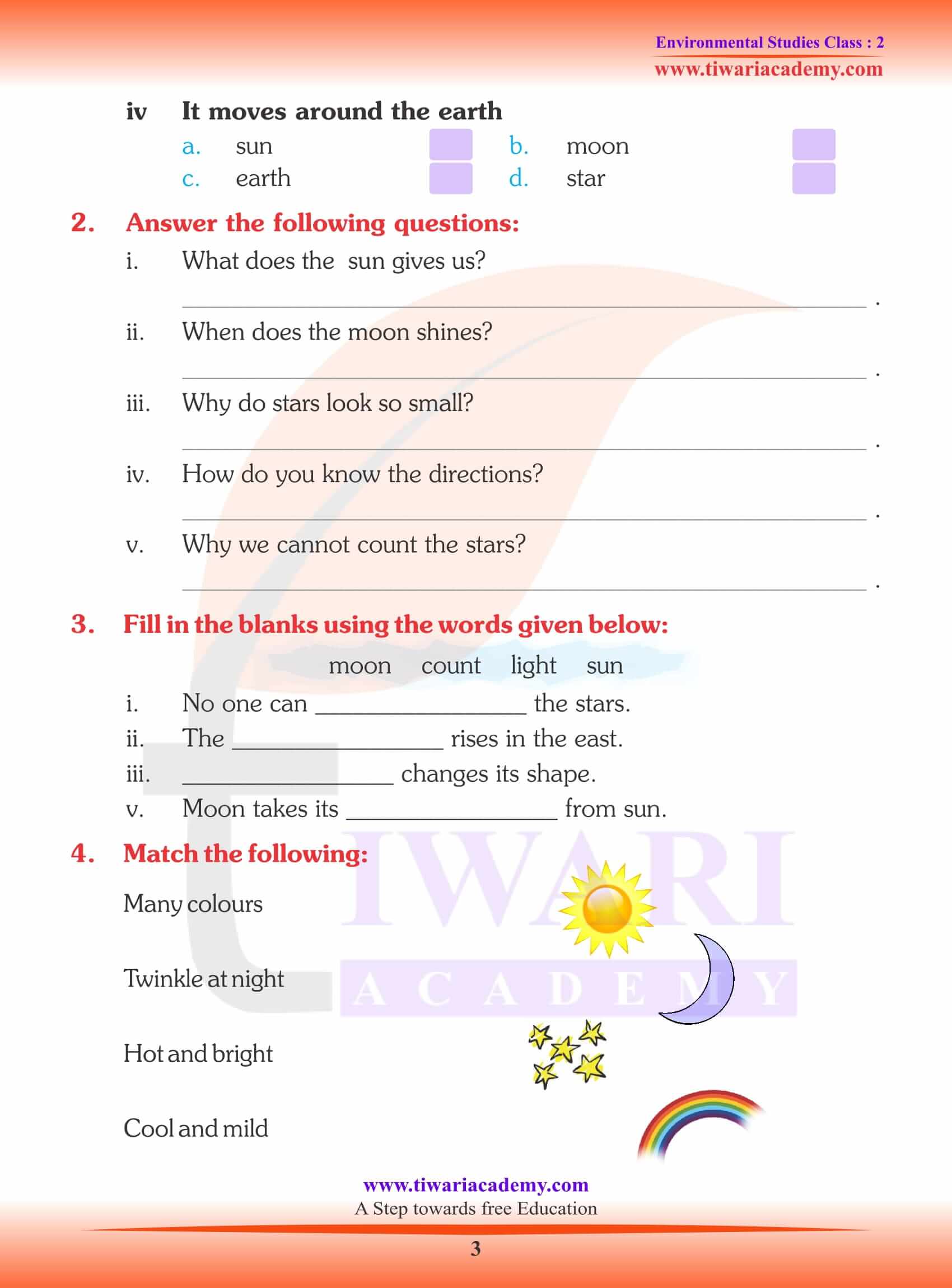 NCERT Solutions for Class 2 EVS Chapter 15 Worksheets