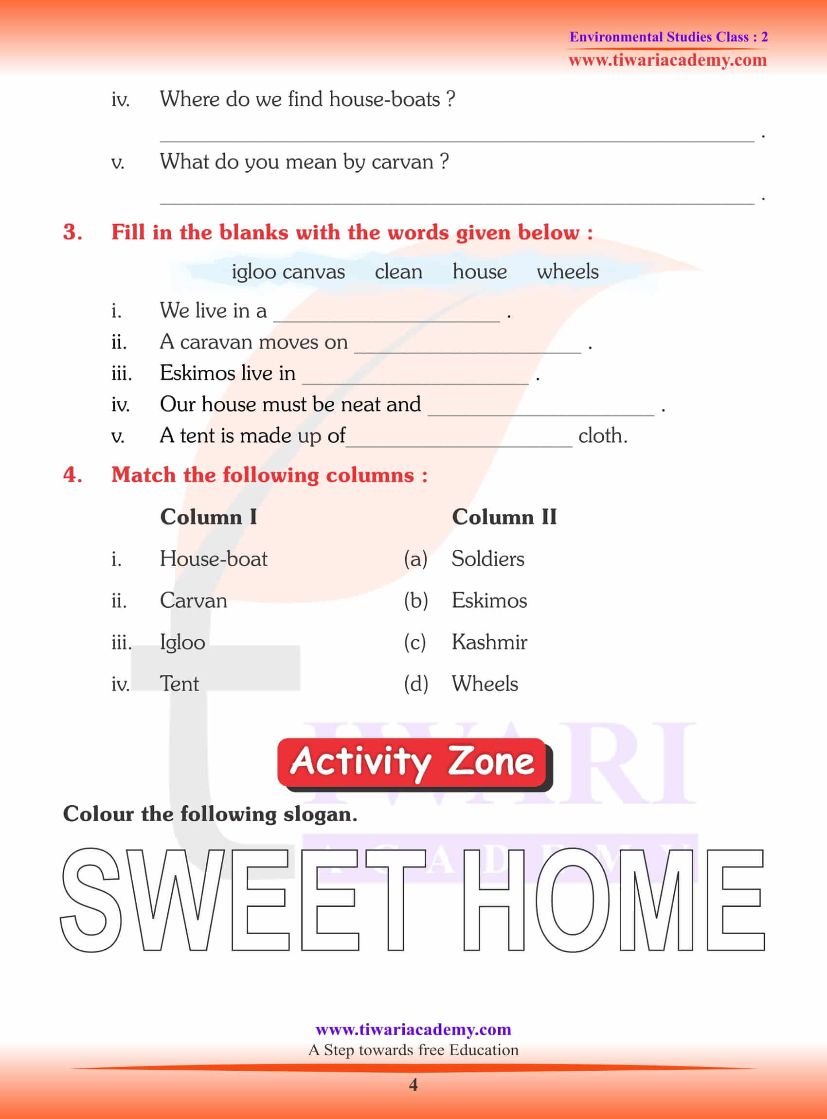 NCERT Solutions for Class 2 EVS Chapter 5 Assignments