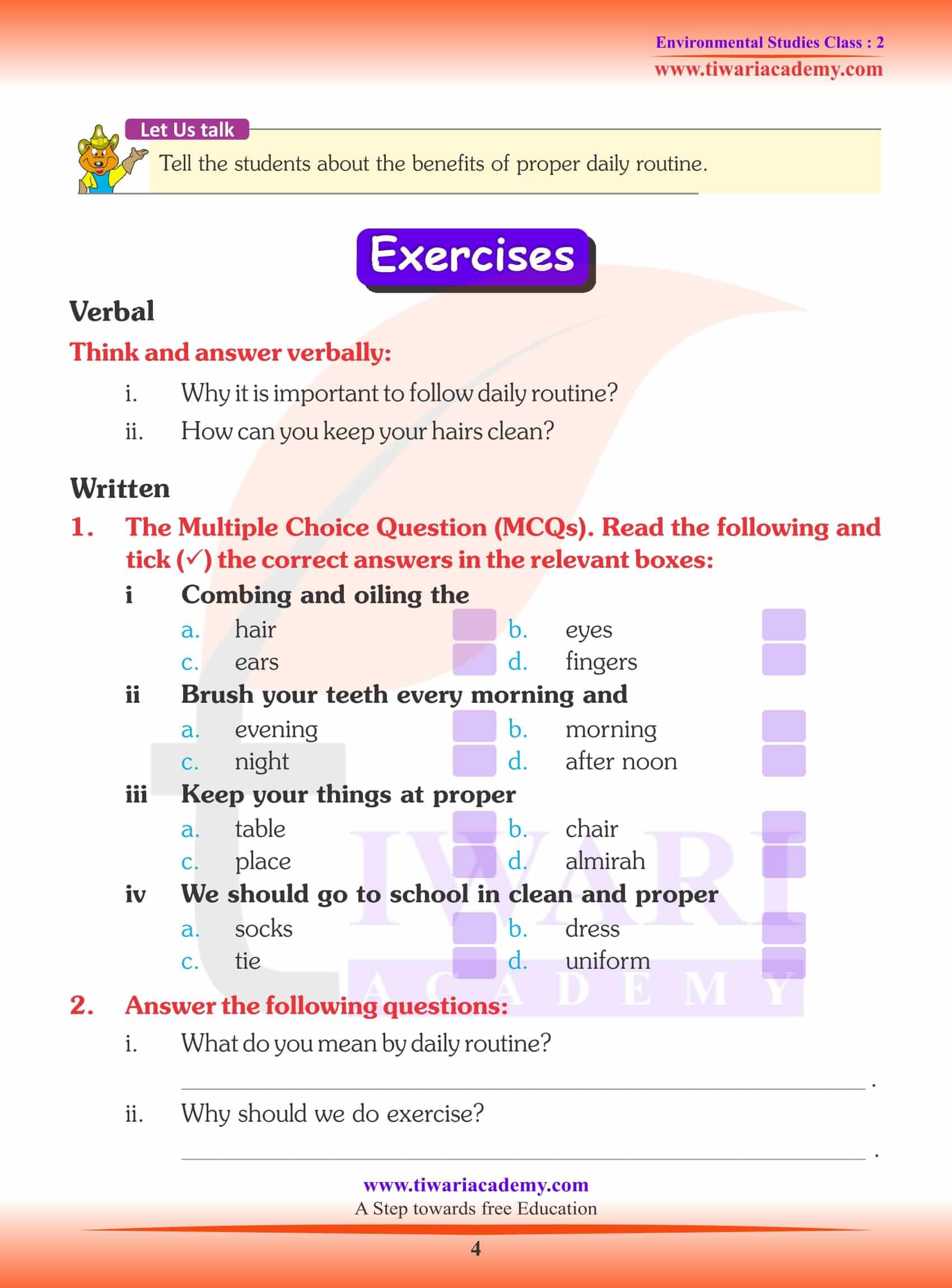 NCERT Solutions for Class 2 EVS Chapter 6 Question Answers