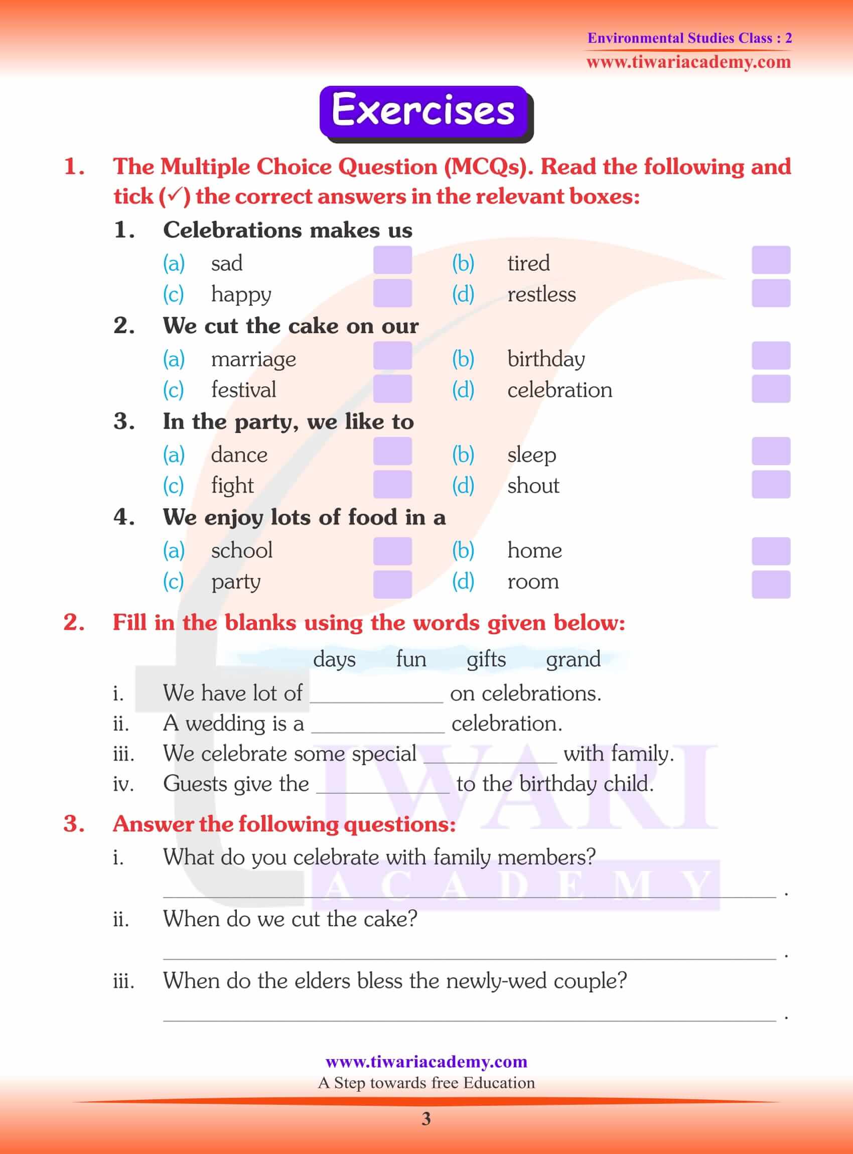NCERT Solutions for Class 2 EVS Chapter 7 Question Answers