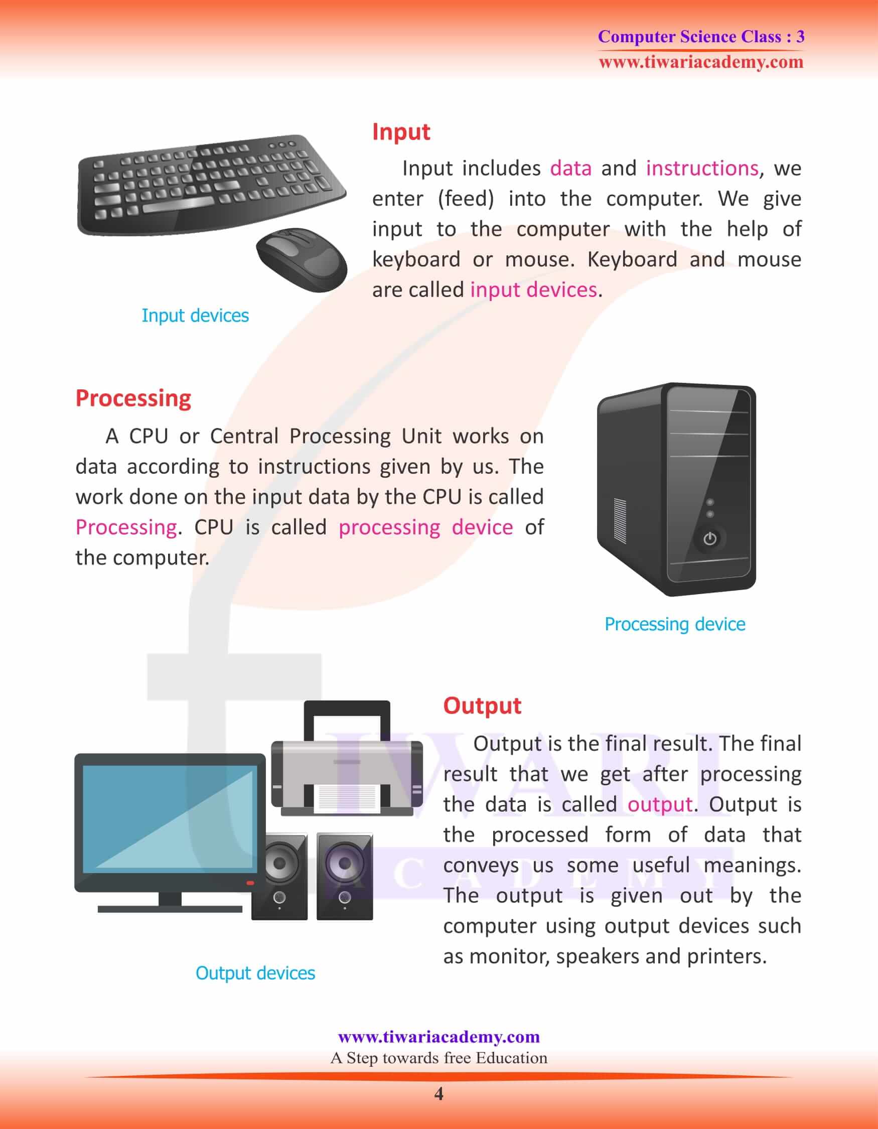 NCERT Solutions for Class 3 Computer Science Chapter 1