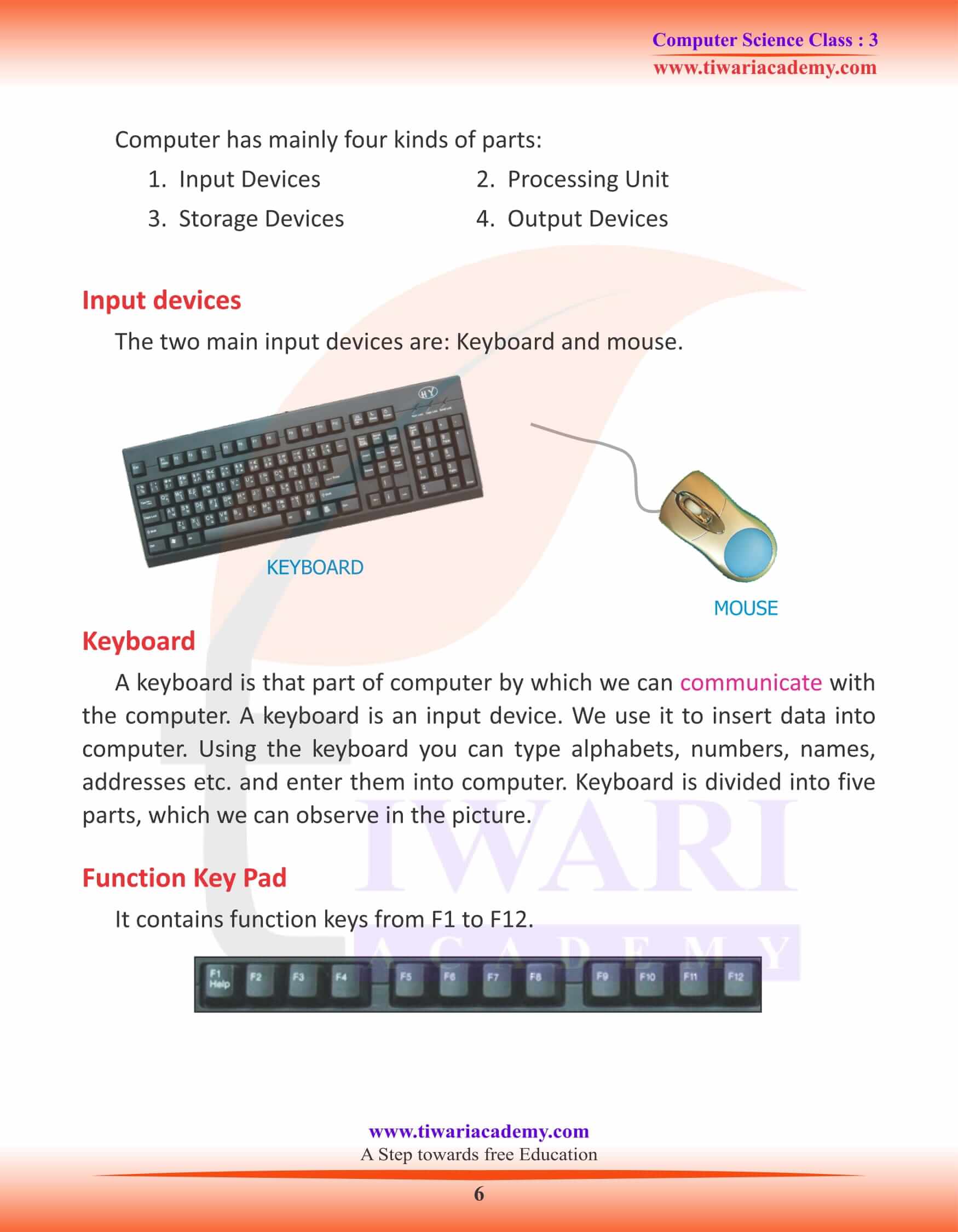 NCERT Solutions for Class 3 Computer Science Chapter 1 worksheet