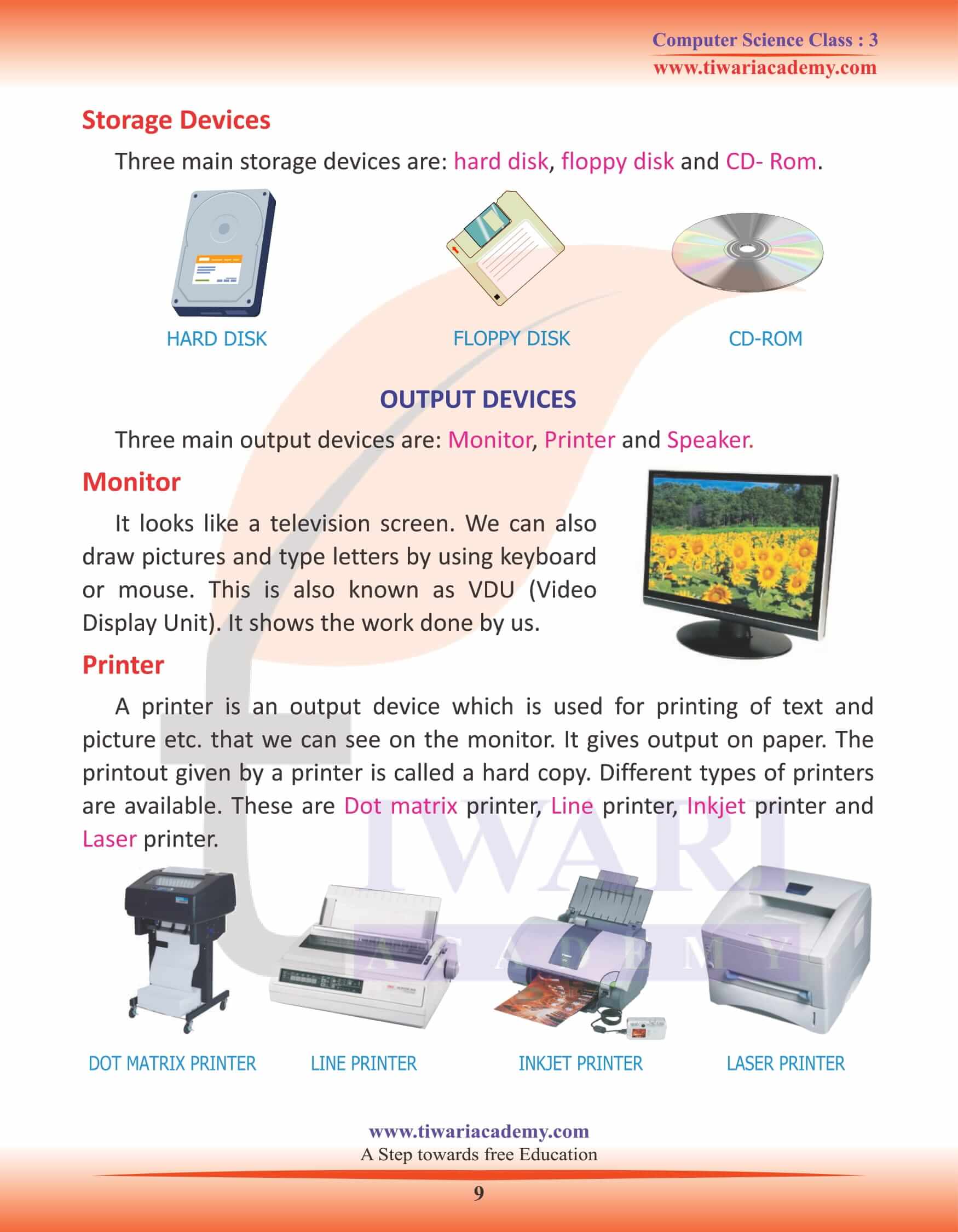 Class 3 Computer Science Chapter 1 Knowing a Computer